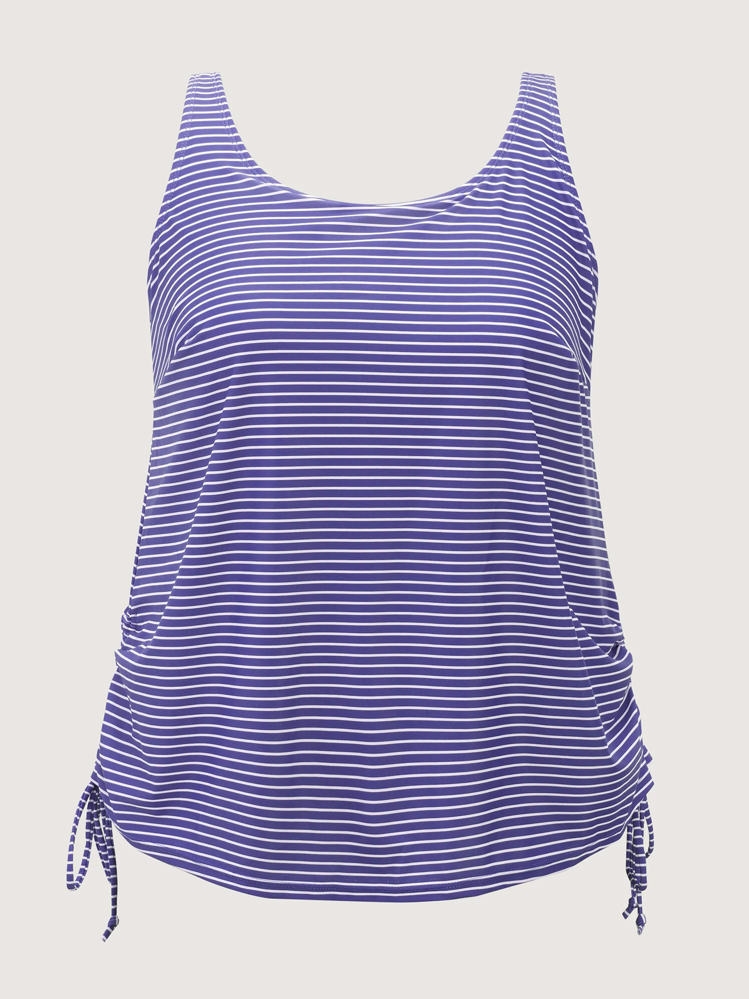 Striped Non-Removable Cups Swim Top - Image 53