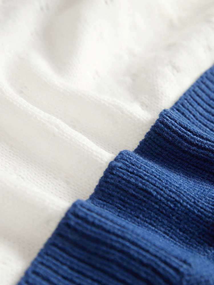 Striped Open Front Contrast Elastic Cuffs Cardigan - Image 6