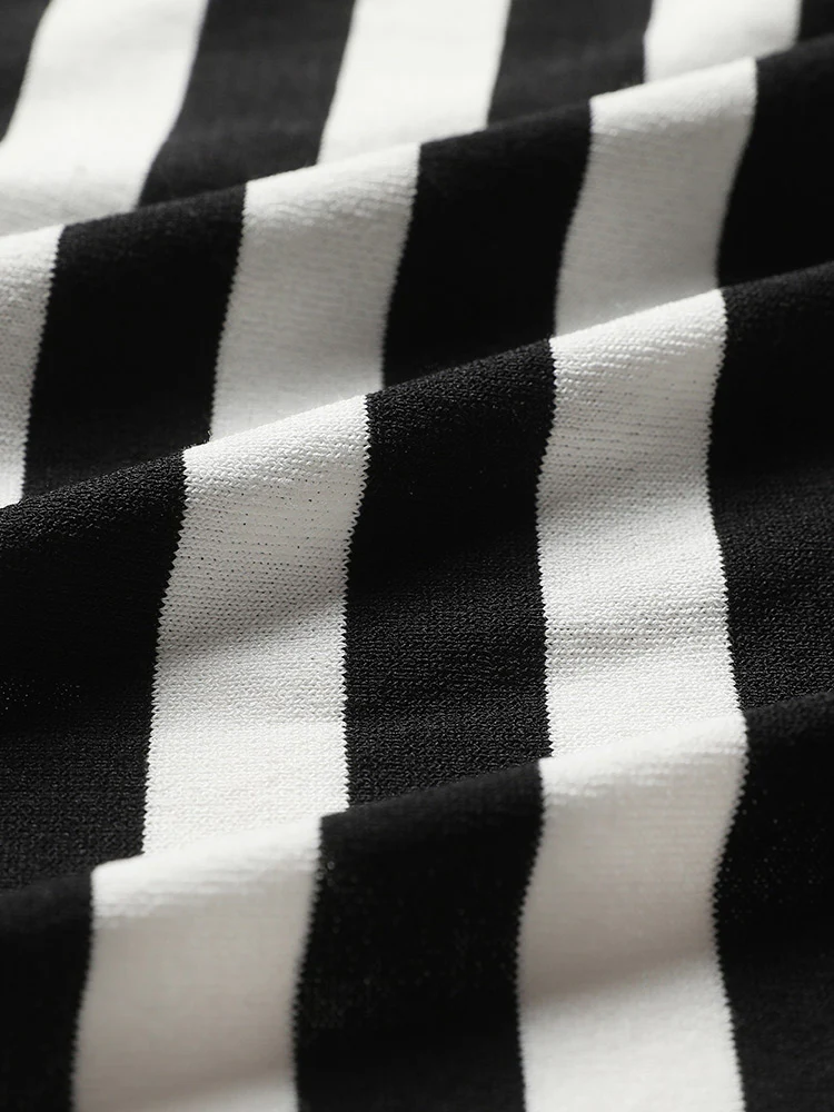 Striped Open Front Drop Shoulder Tunic Cardigan - Image 6