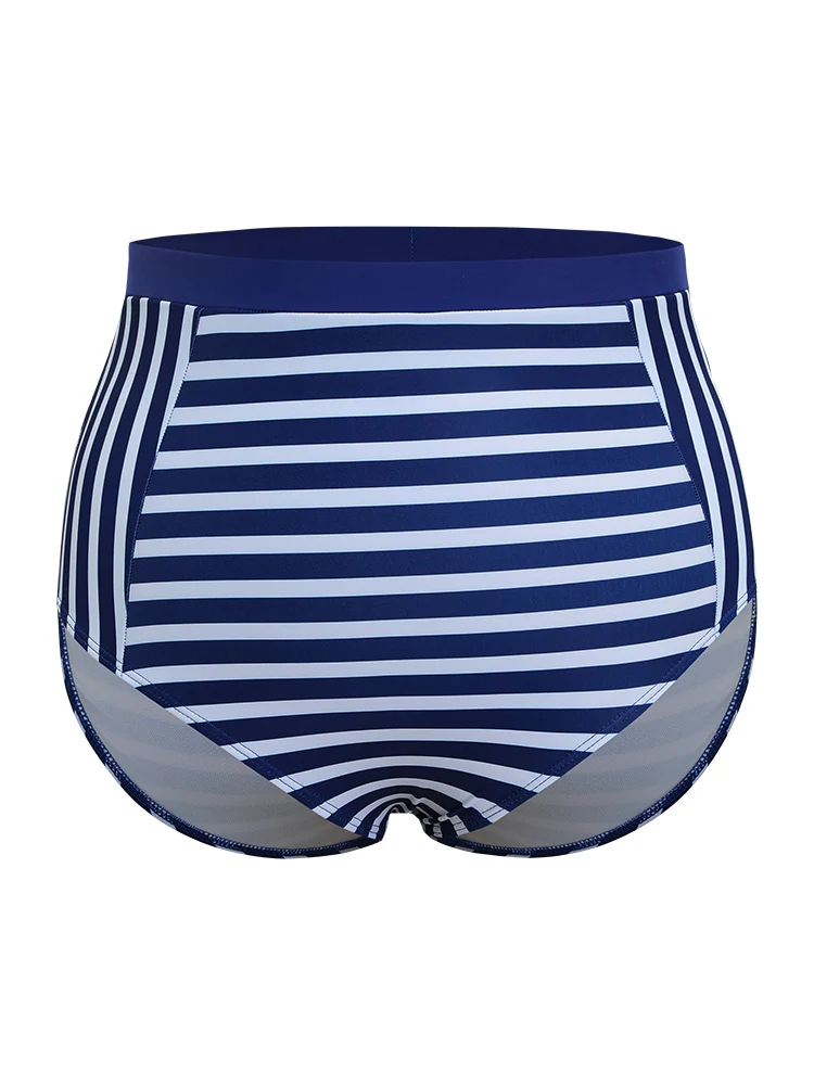Striped Patchwork Bikini Bottom - Image 9