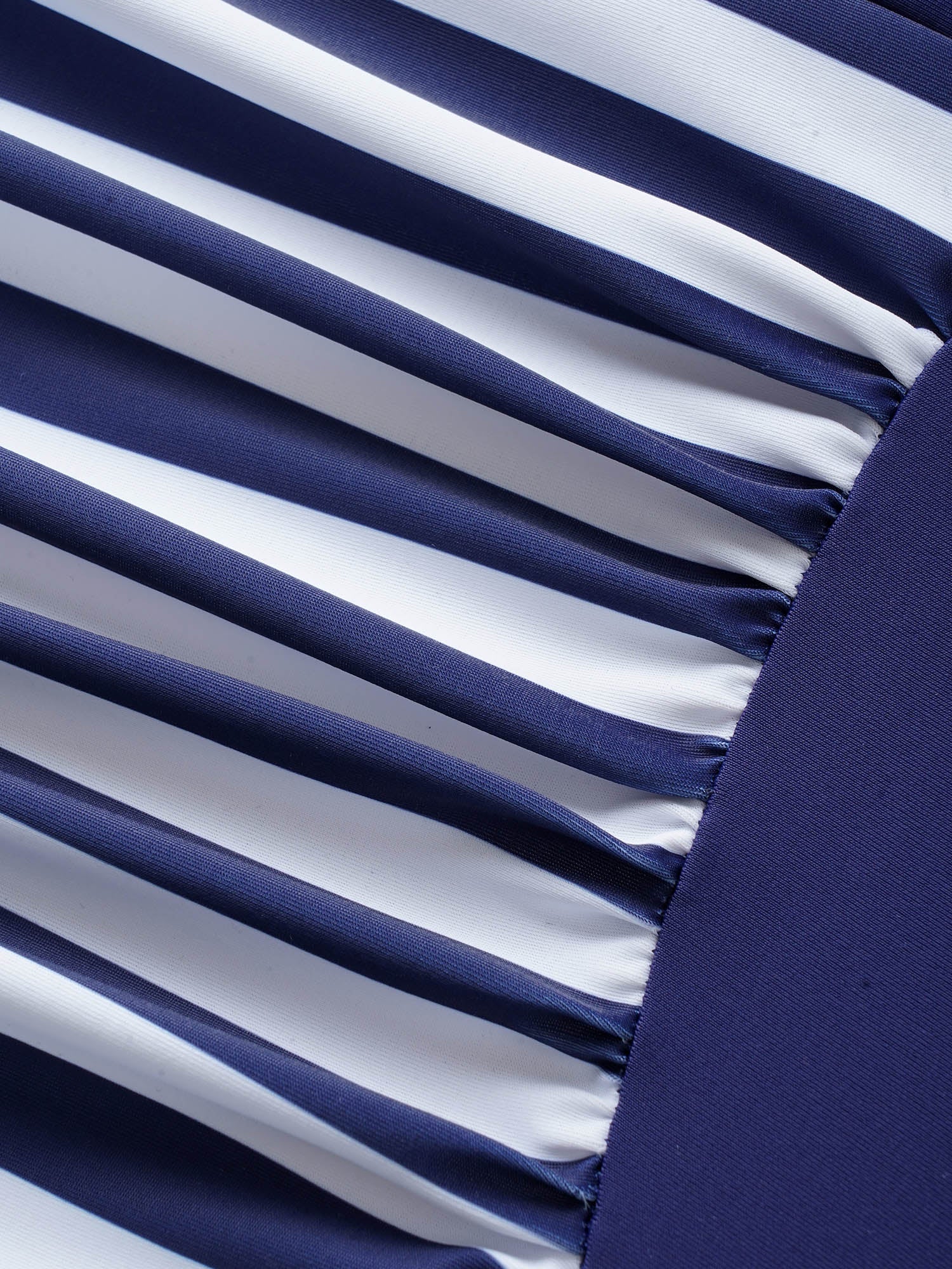 Striped Patchwork Crossover One Piece Swimsuit - Image 6