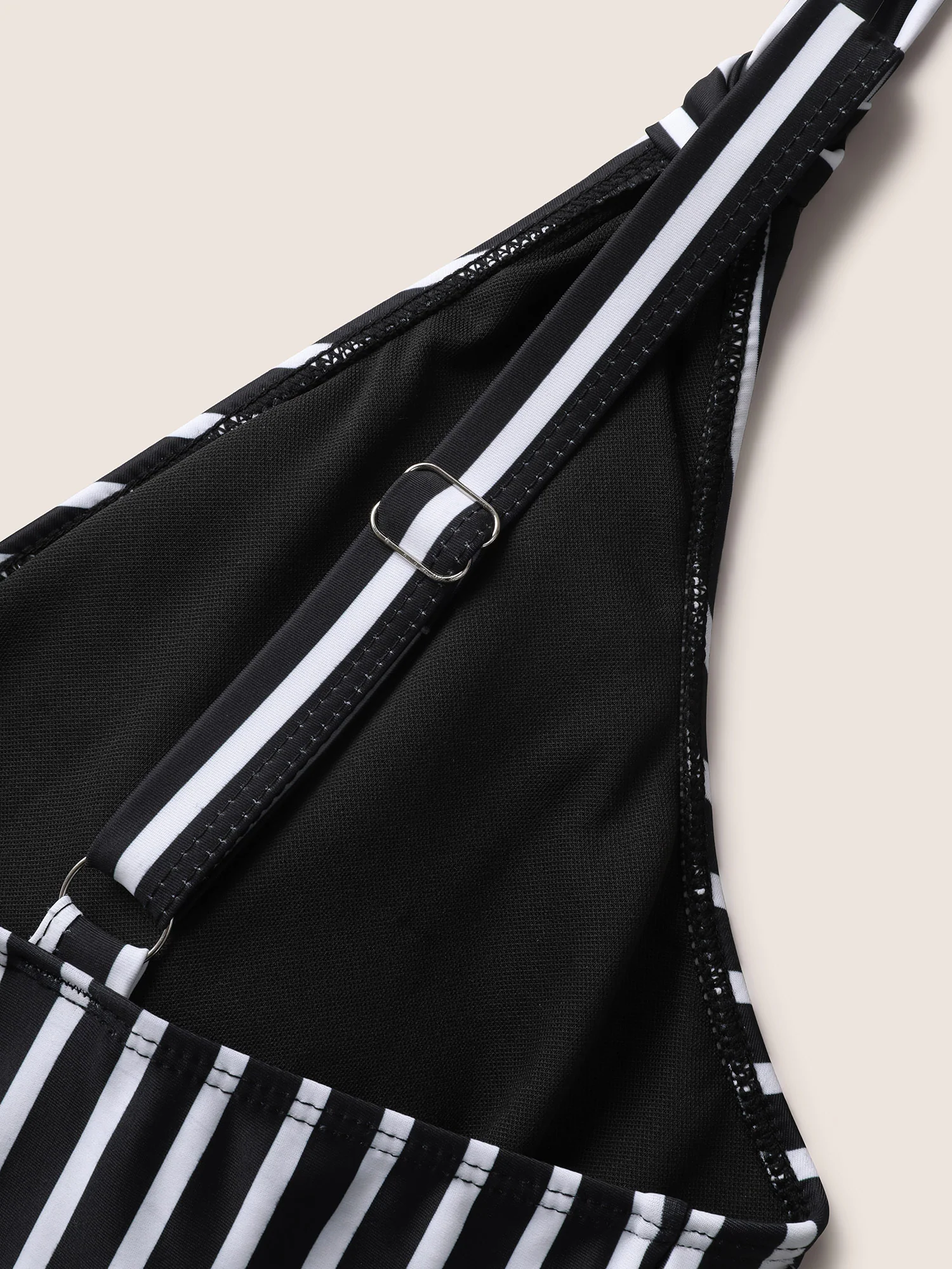 Striped Patchwork Mesh Tie Knot Swim Dress - Image 6