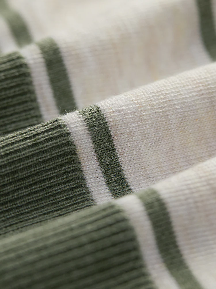 Striped Patchwork Open Front Pocket Cardigan - Image 8