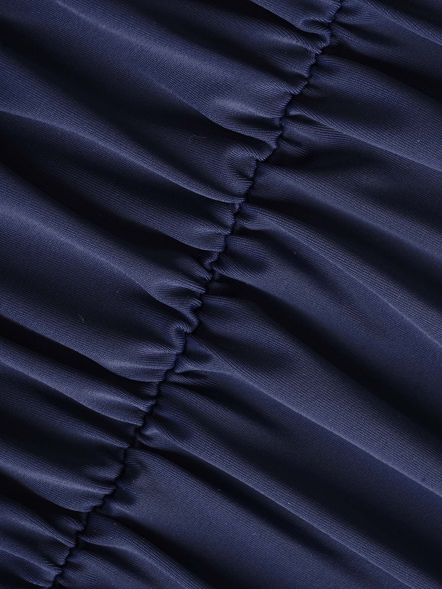 Striped Patchwork Twist Front One Piece Swimsuit - Image 6