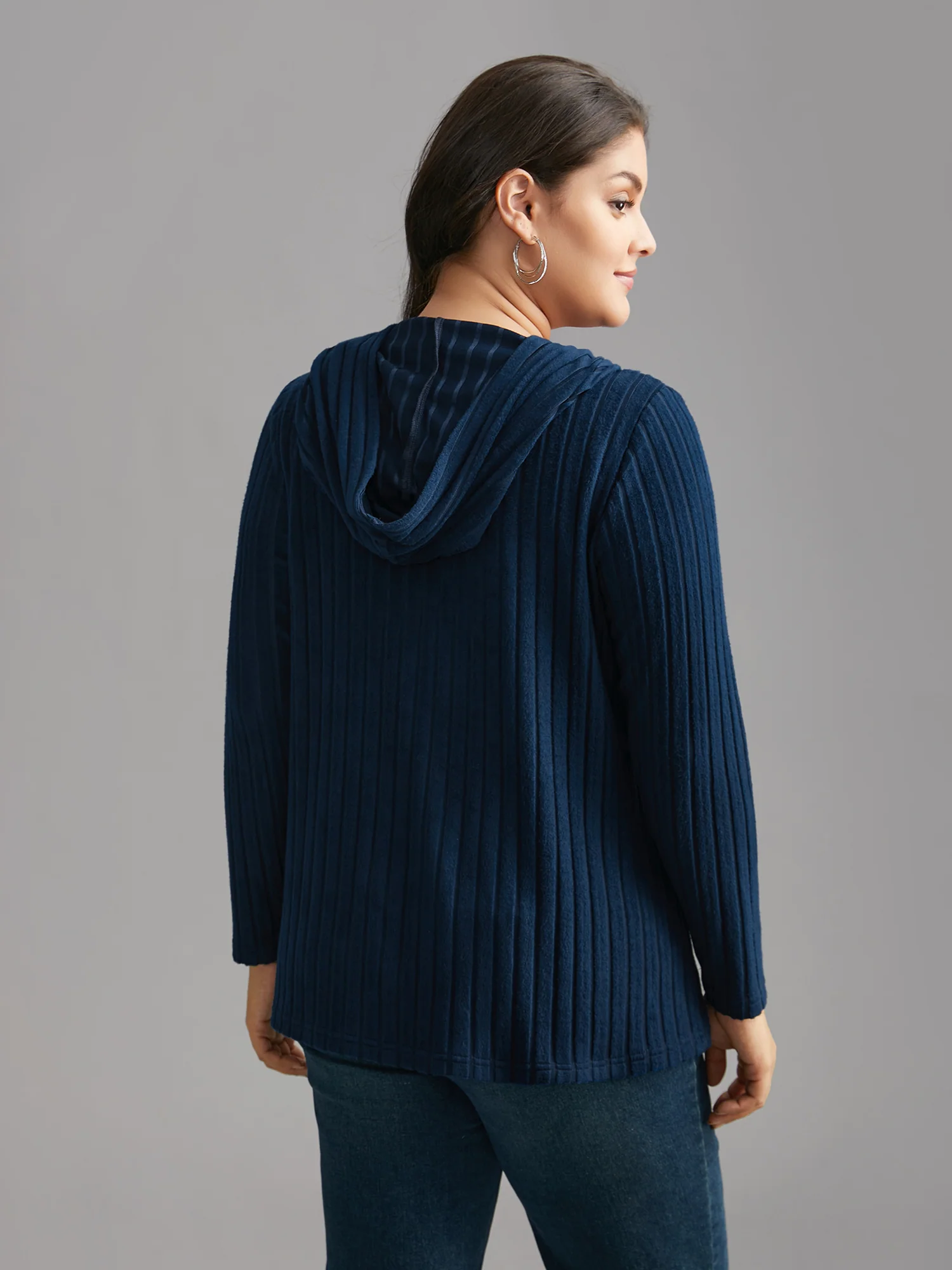 Striped Pit Button Front Hooded T-shirt - Image 4