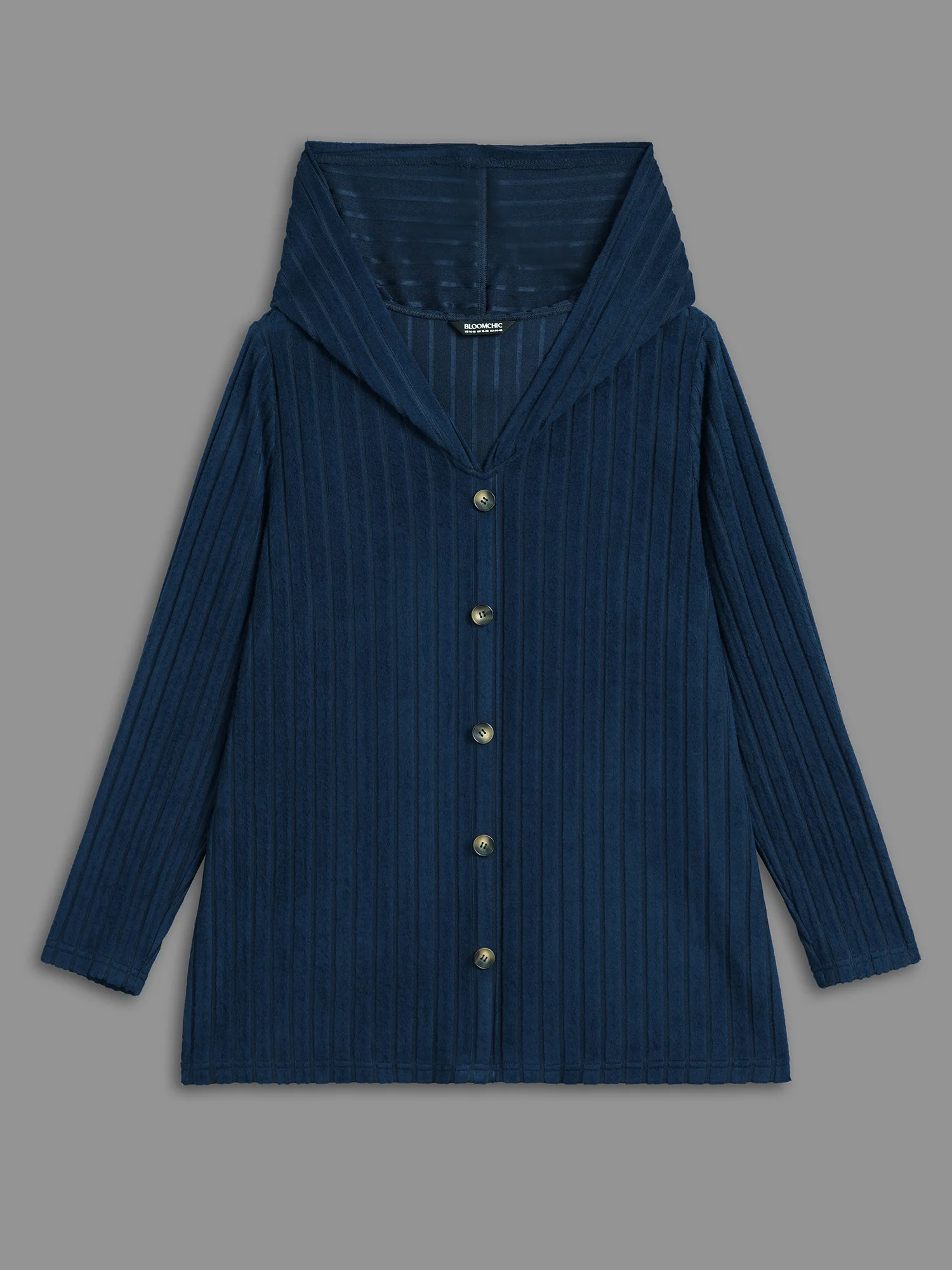 Striped Pit Button Front Hooded T-shirt - Image 8