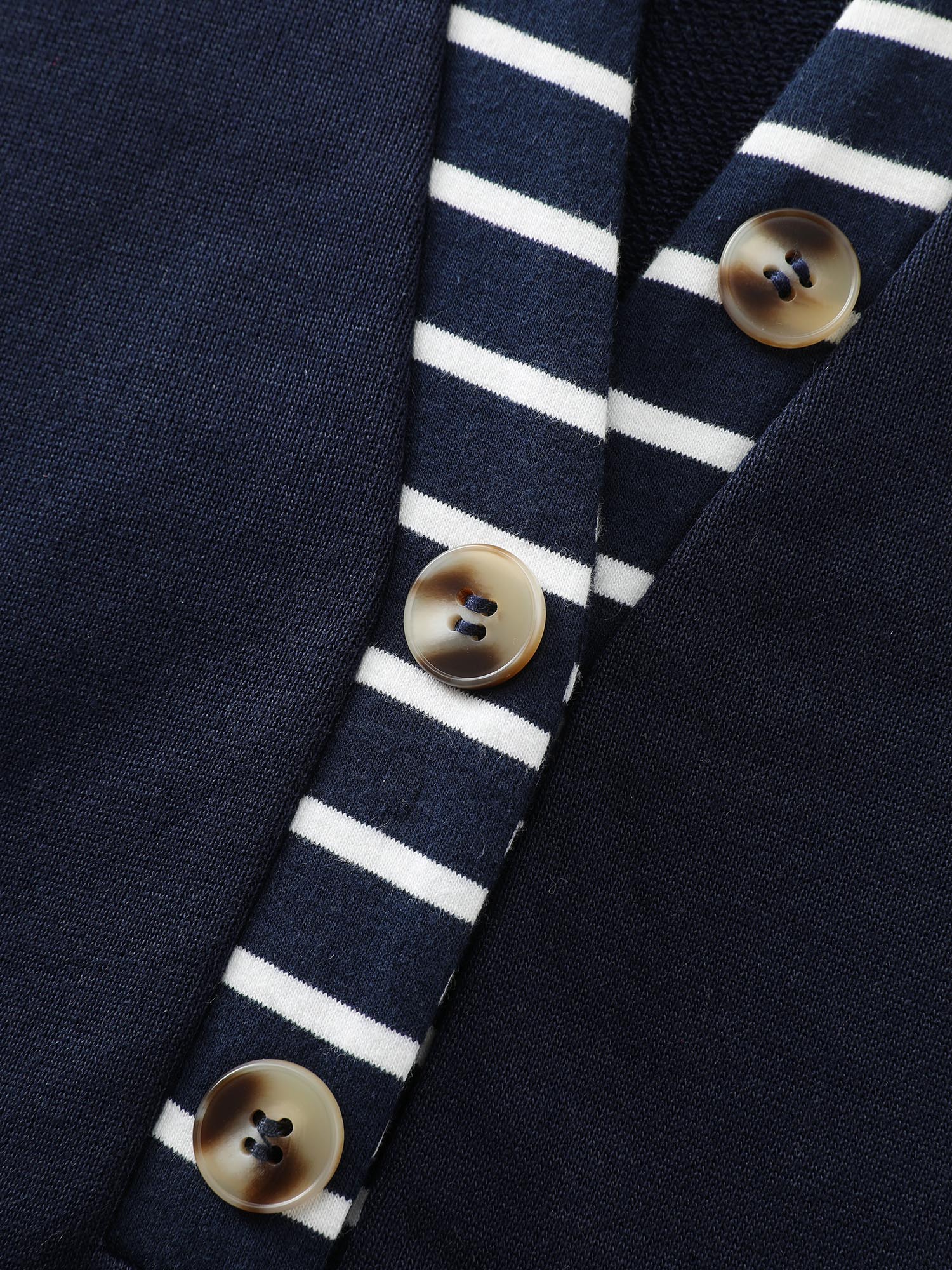 Striped Plaid Split Neckline Sweatshirt - Image 6