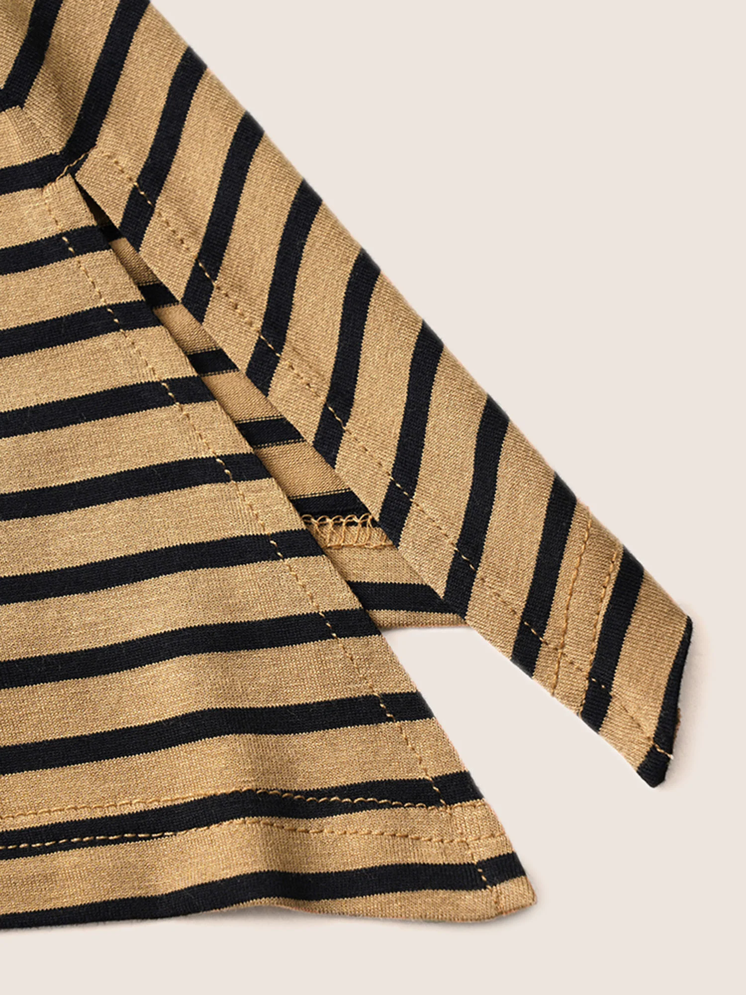 Striped Pocket Asymmetrical Split Hem Tunic T-shirt - Image 6