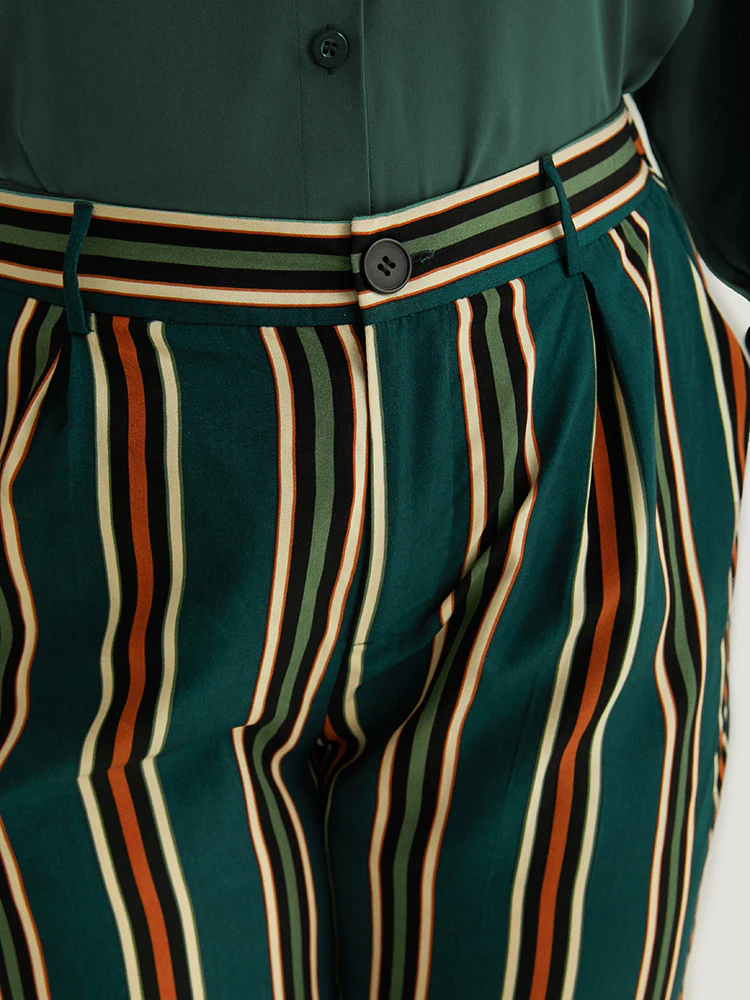 Striped Pocket Elastic Waist Woven Pants - Image 5