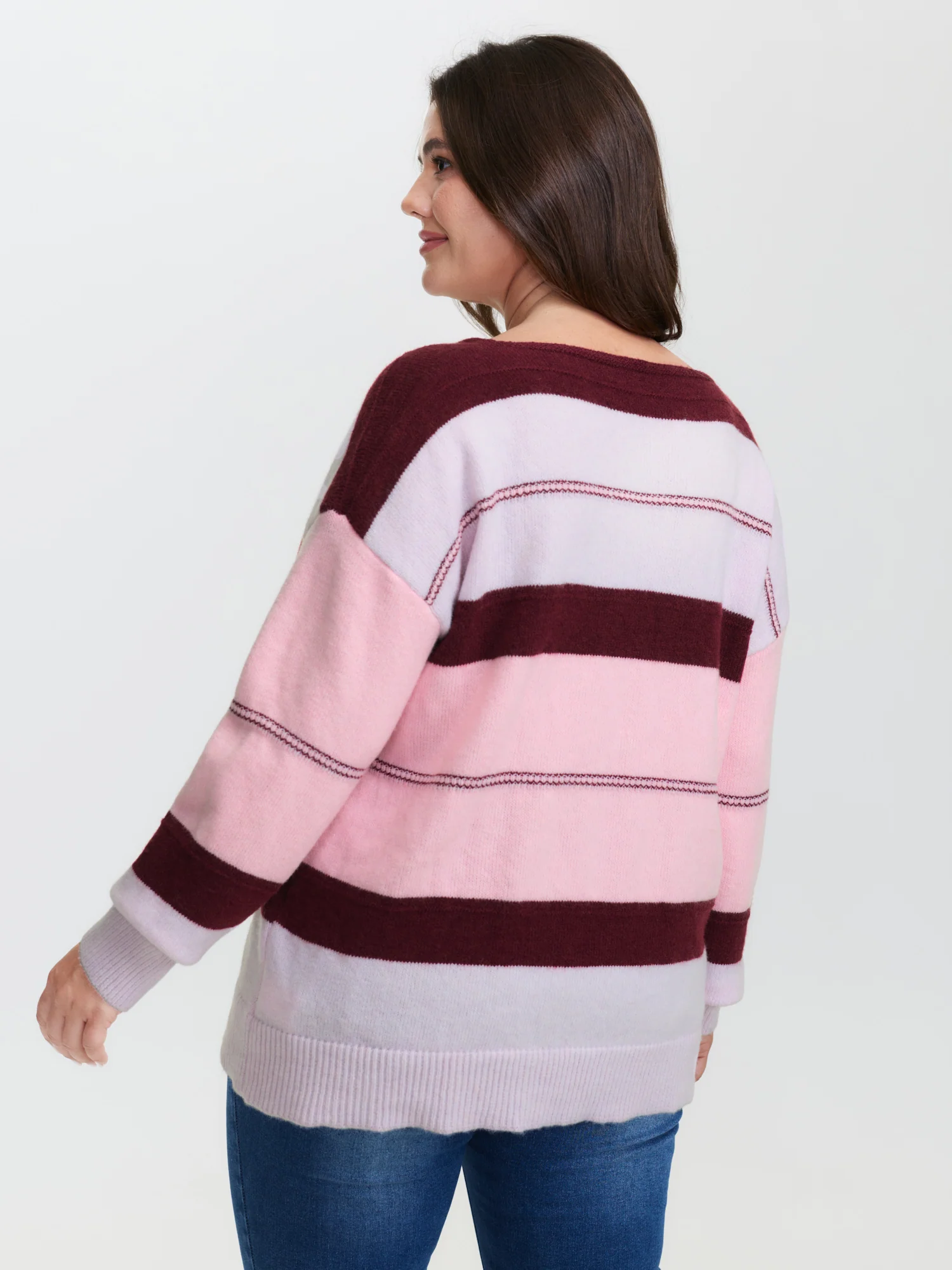 Striped Print Color Contrast Pullover - Image 15