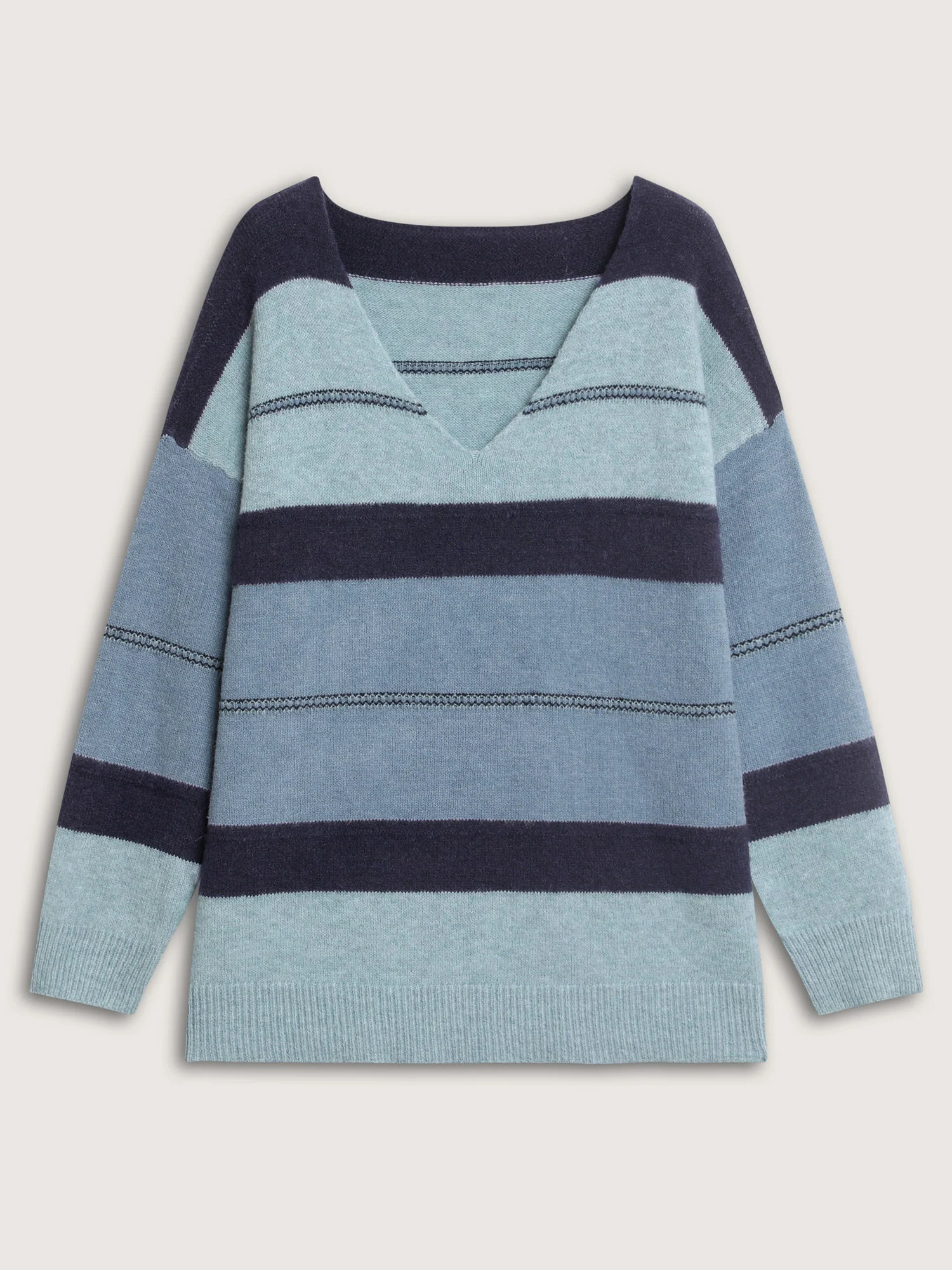 Striped Print Color Contrast Pullover - Image 7
