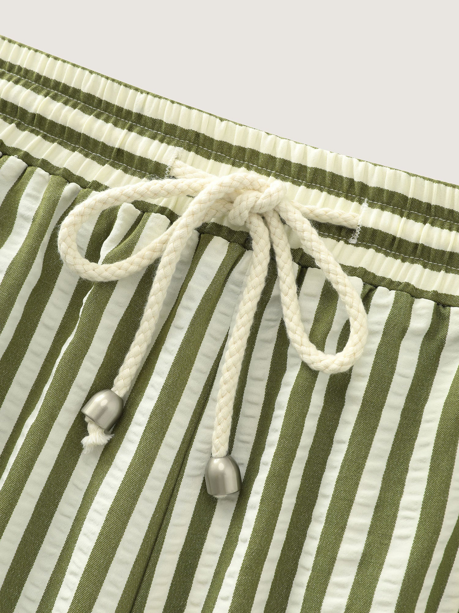 Striped Print Cuffed Hem Pants - Image 6