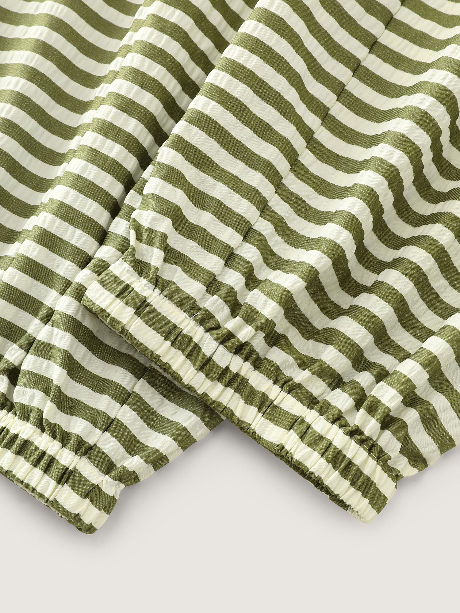 Striped Print Cuffed Hem Pants - Image 7