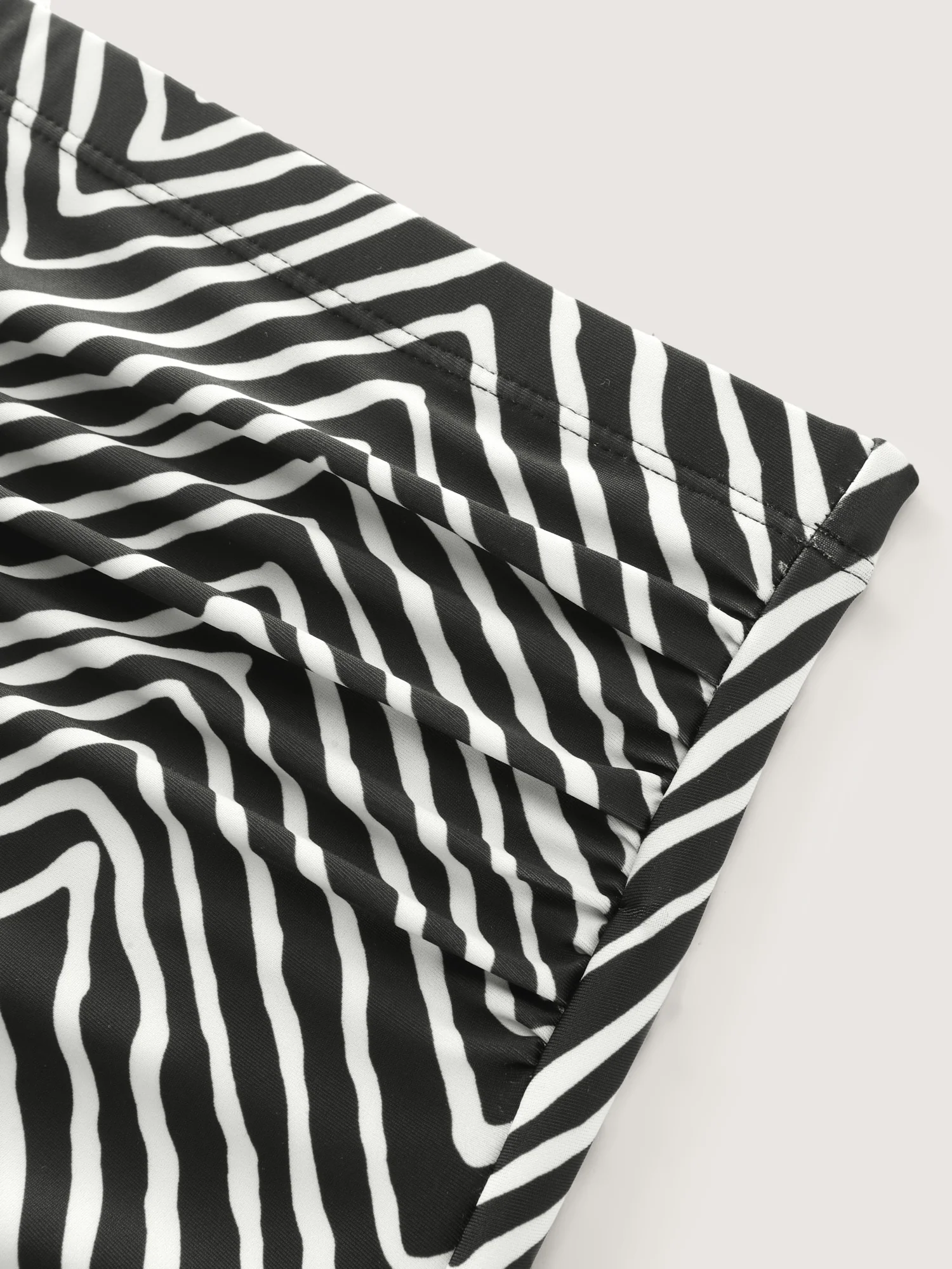 Striped Print Cut-Out Split Swim Dress - Image 11