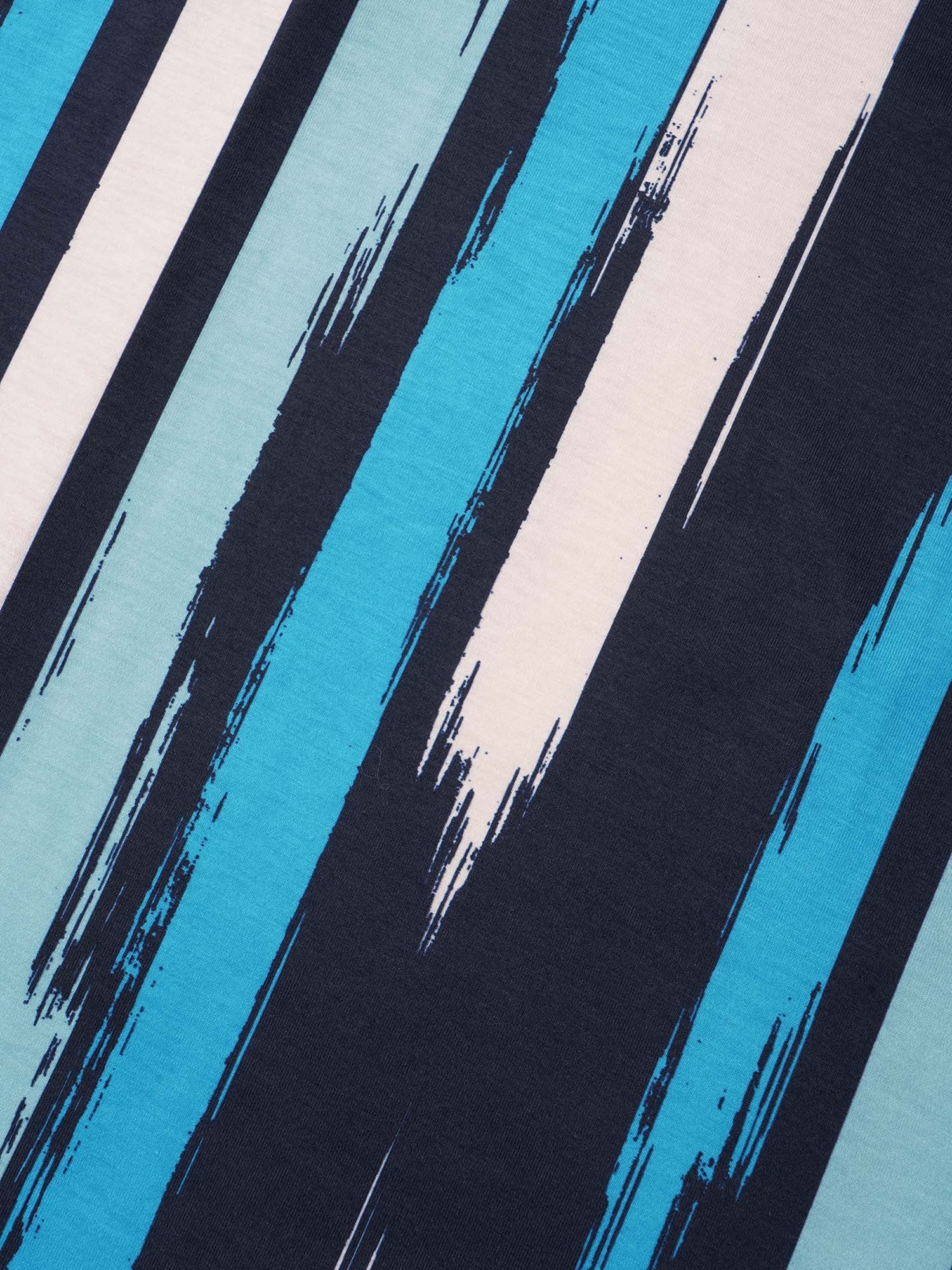 Striped Print Dolman Sleeve T-Shirt - Image 7