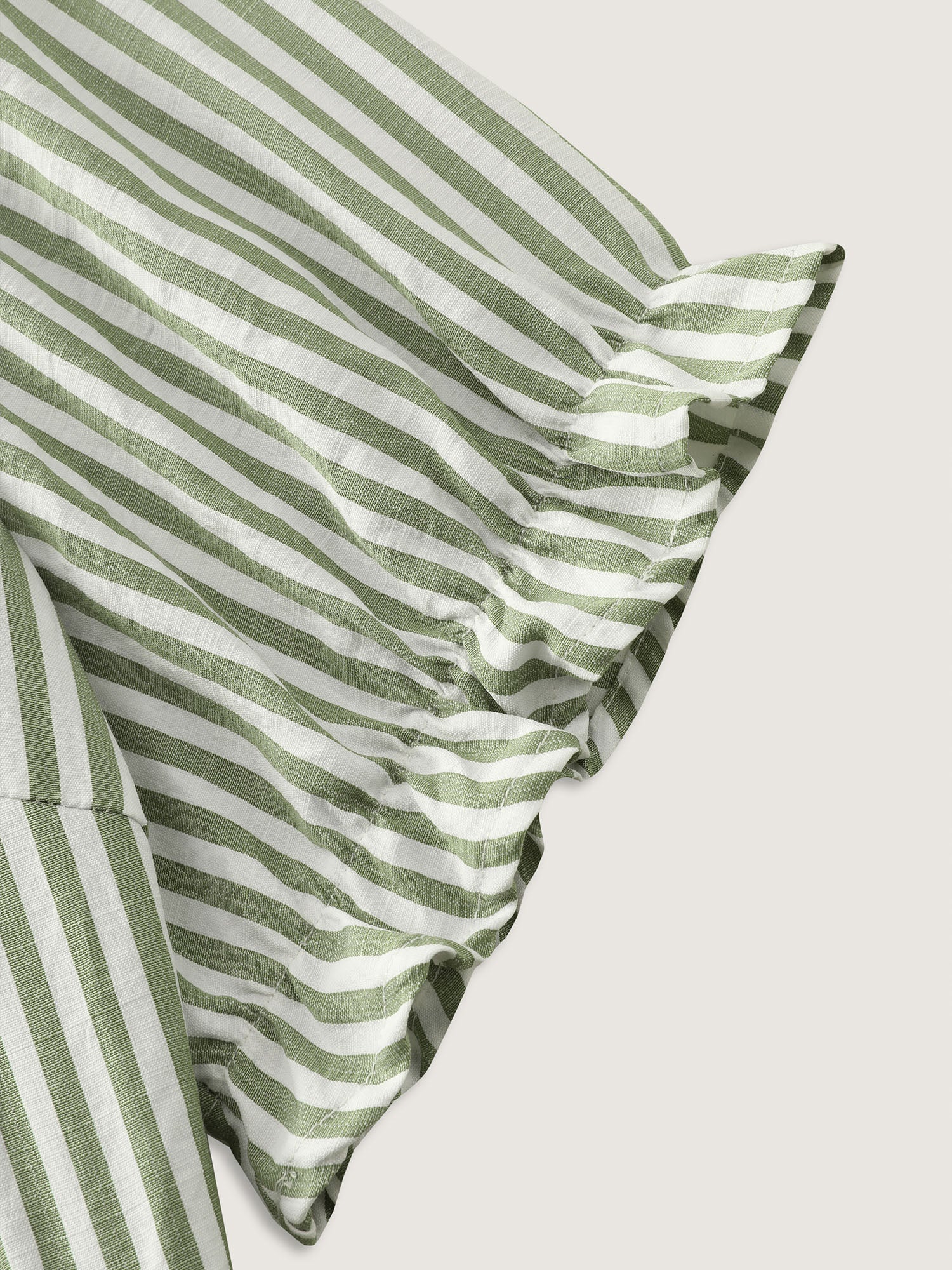 Striped Print Drawstring Tiered Maxi Dress - Image 5