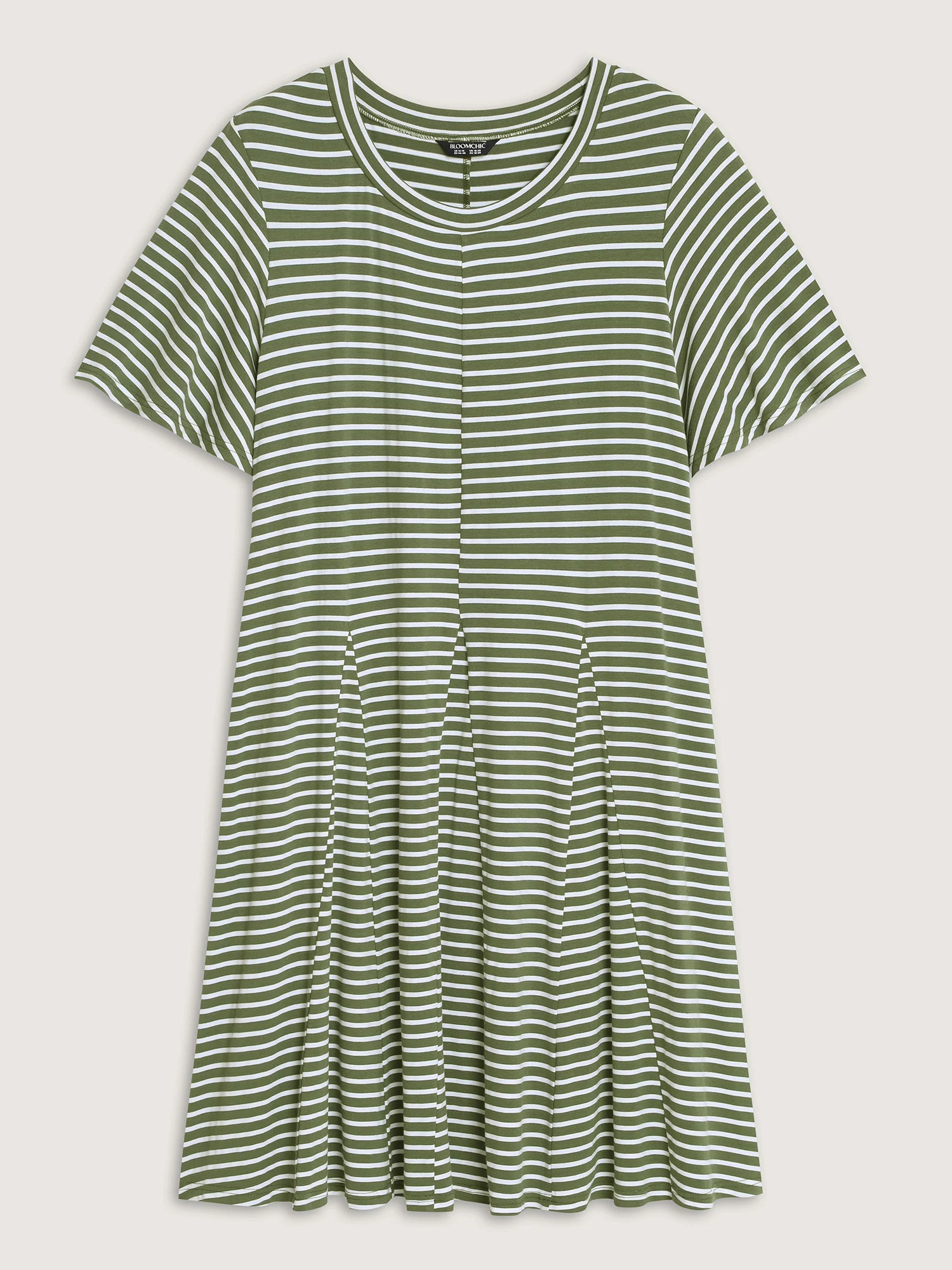 Striped Print Fit And Flare Mini Dress - Image 7