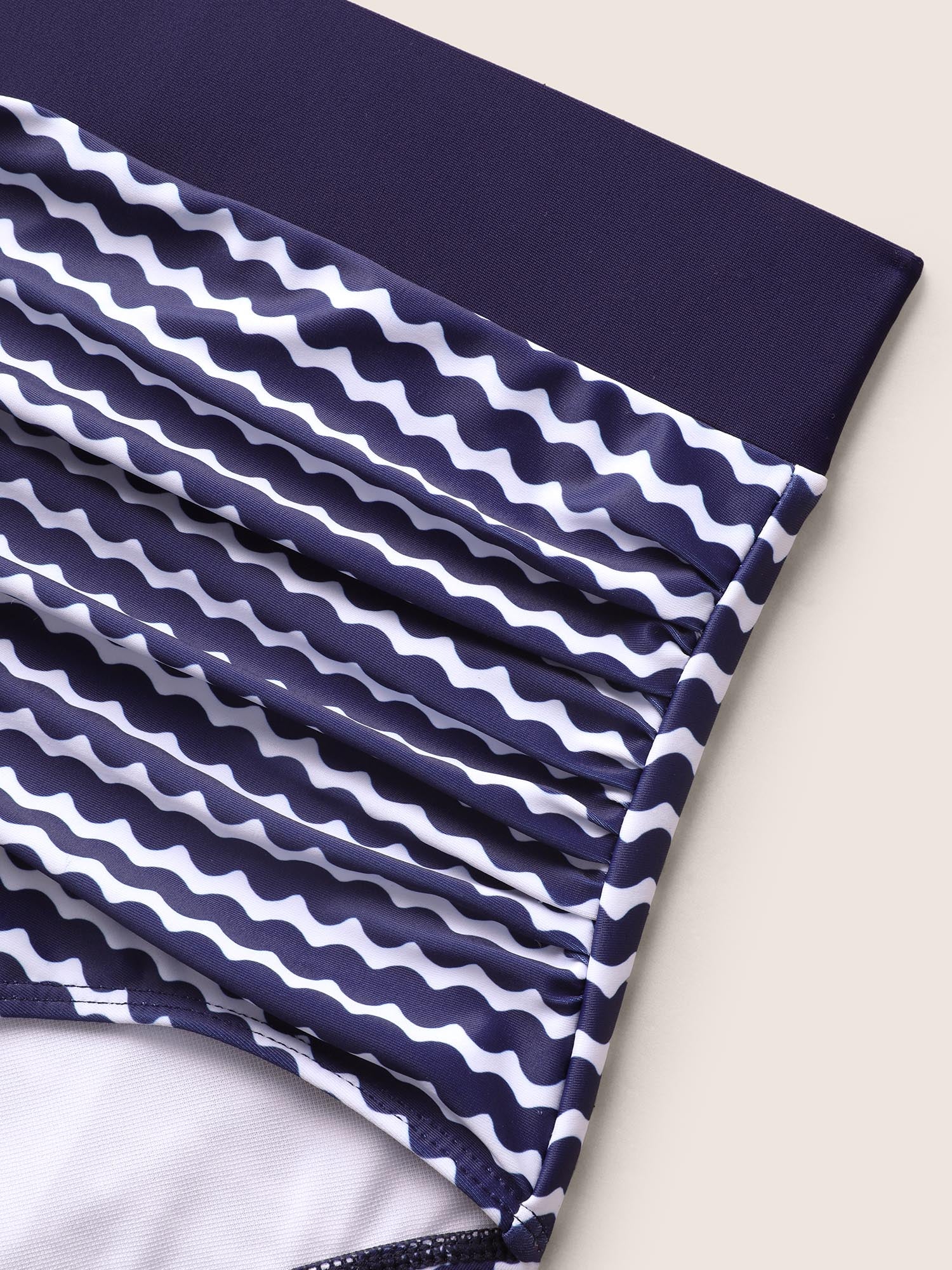 Striped Print High Rise Ruched Swim Bottom - Image 5