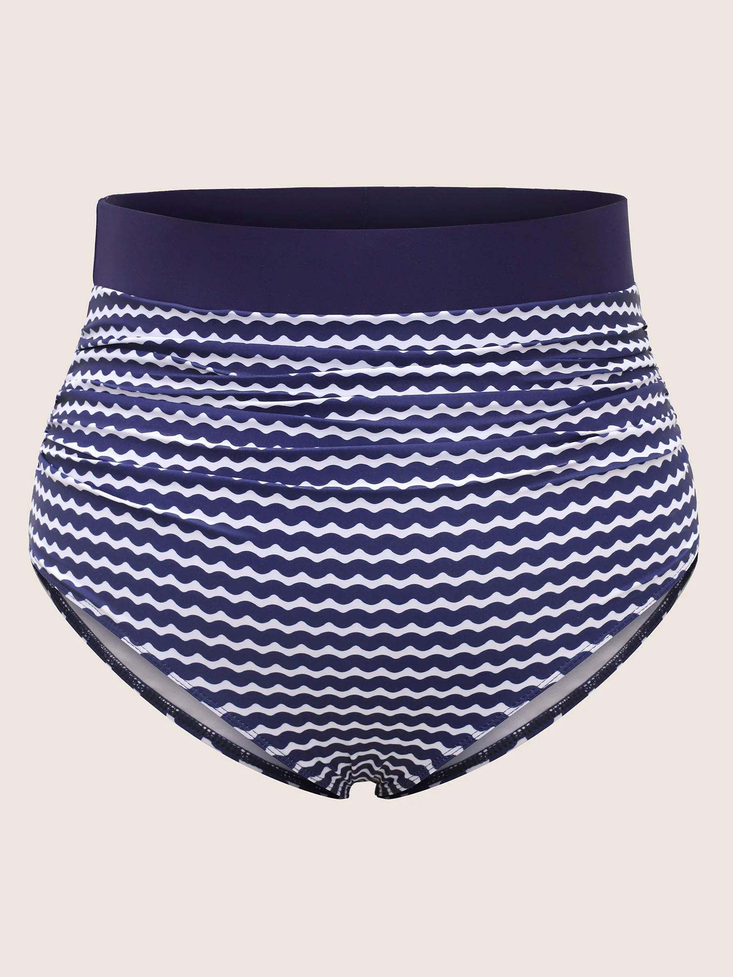Striped Print High Rise Ruched Swim Bottom - Image 6