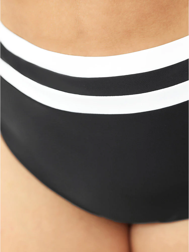 Contrast Trim High Waist Bikini Bottom - Image 6