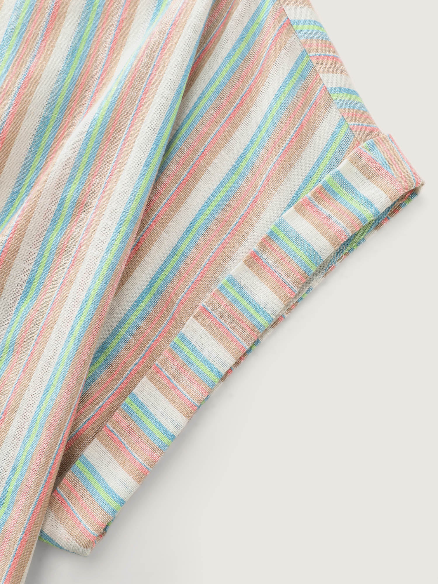 Striped Print Knotted Front Blouse - Image 5
