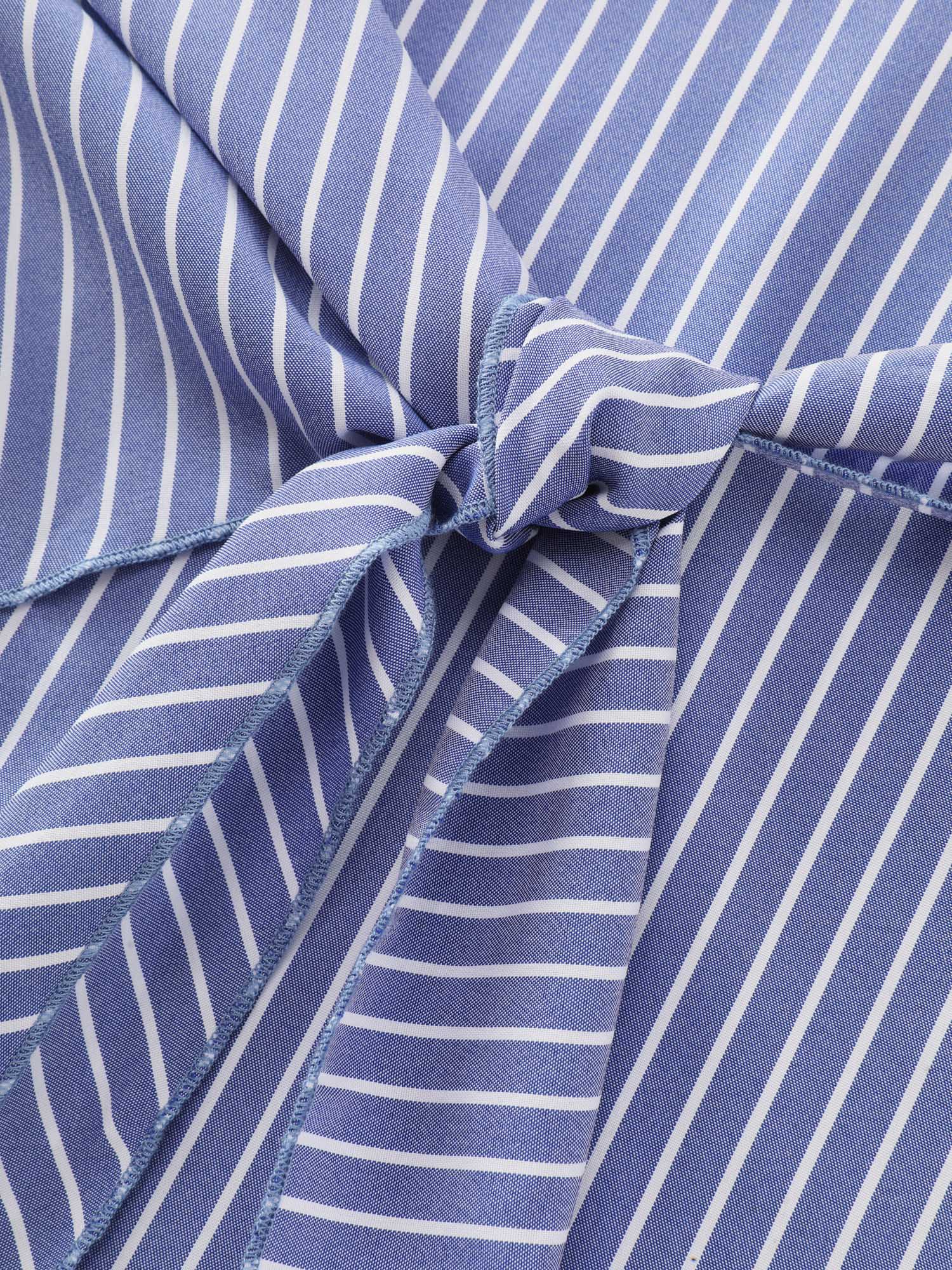Striped Print Knotted Side Blouse - Image 5
