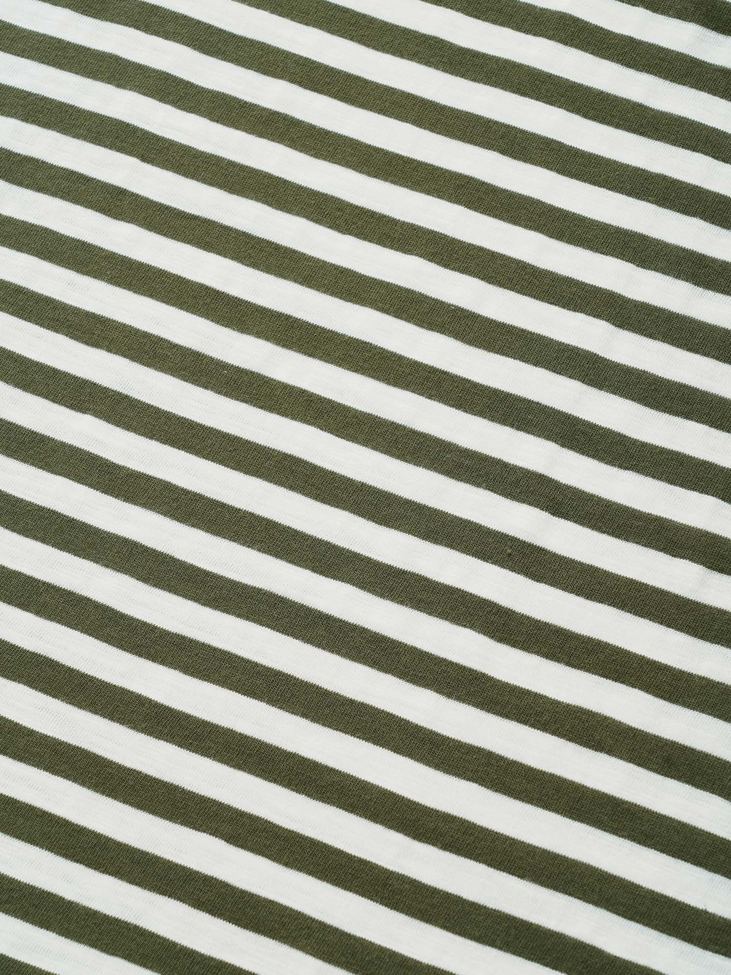 Striped Print Notched T-shirt - Image 5