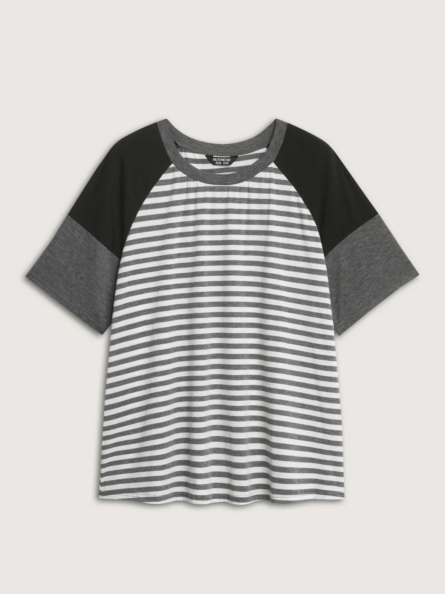Striped Print Raglan Sleeve T-Shirt - Image 6