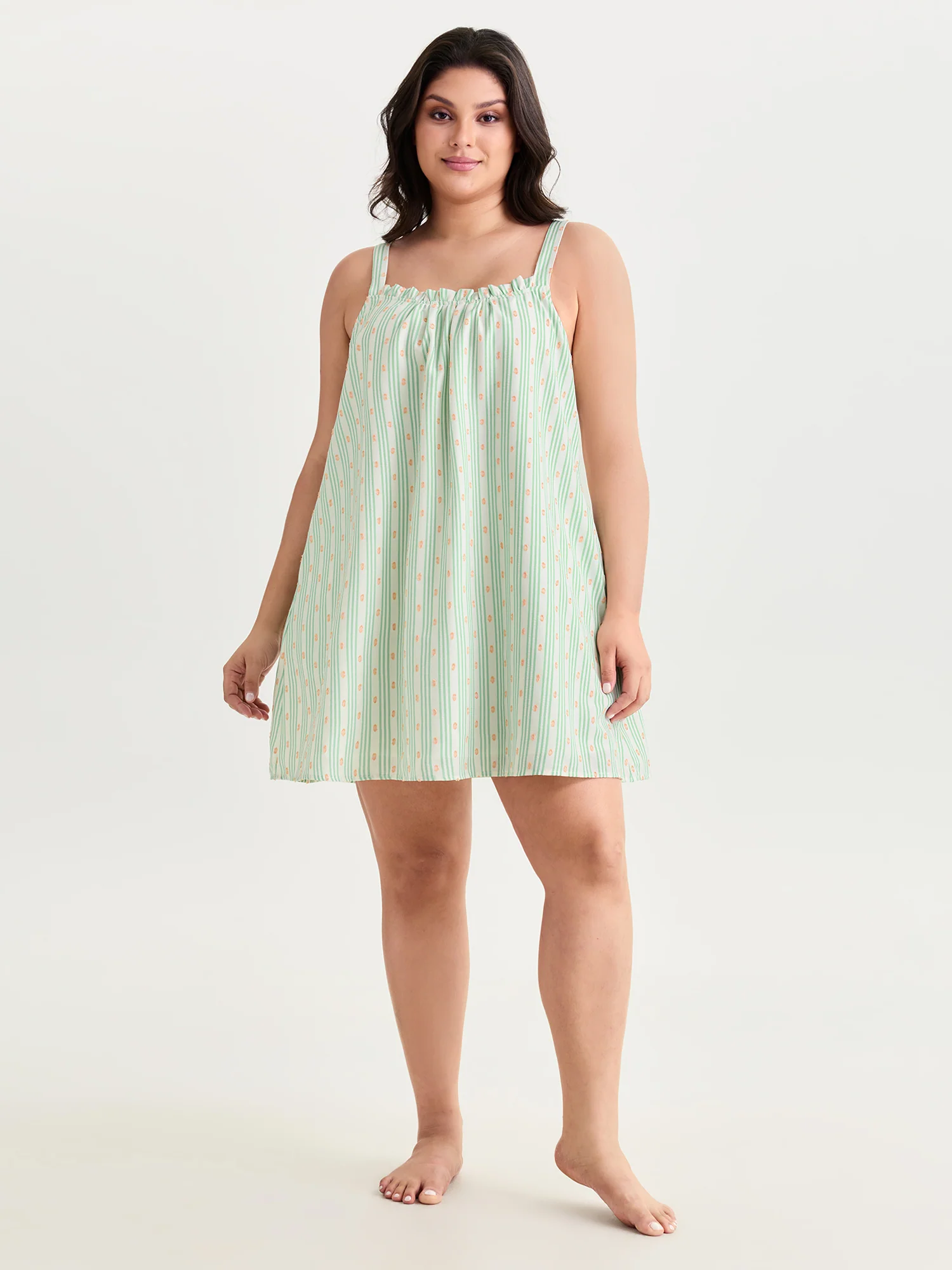 Striped Print Relaxed-Fit Lounge Dress - Image 3
