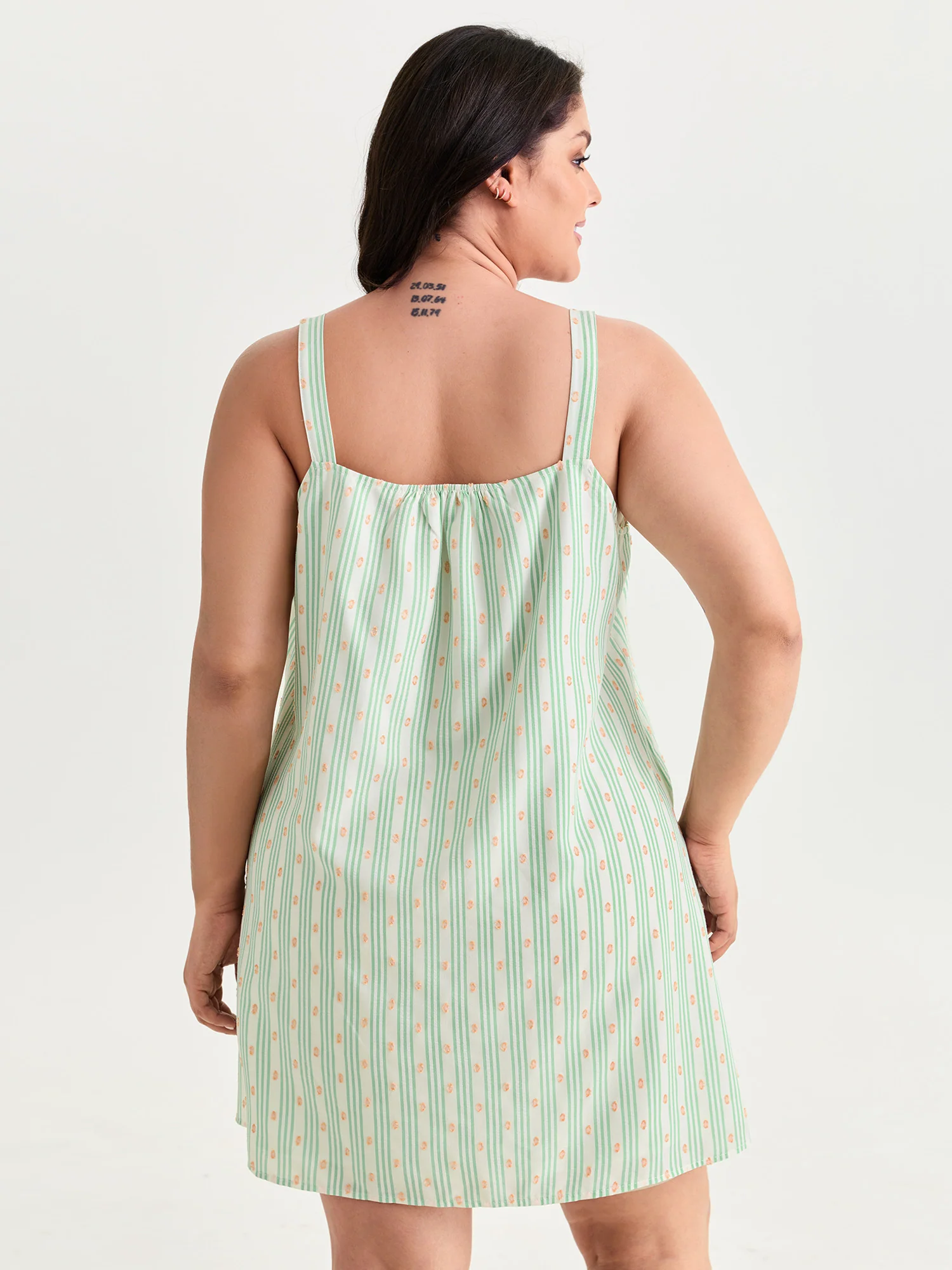 Striped Print Relaxed-Fit Lounge Dress - Image 4