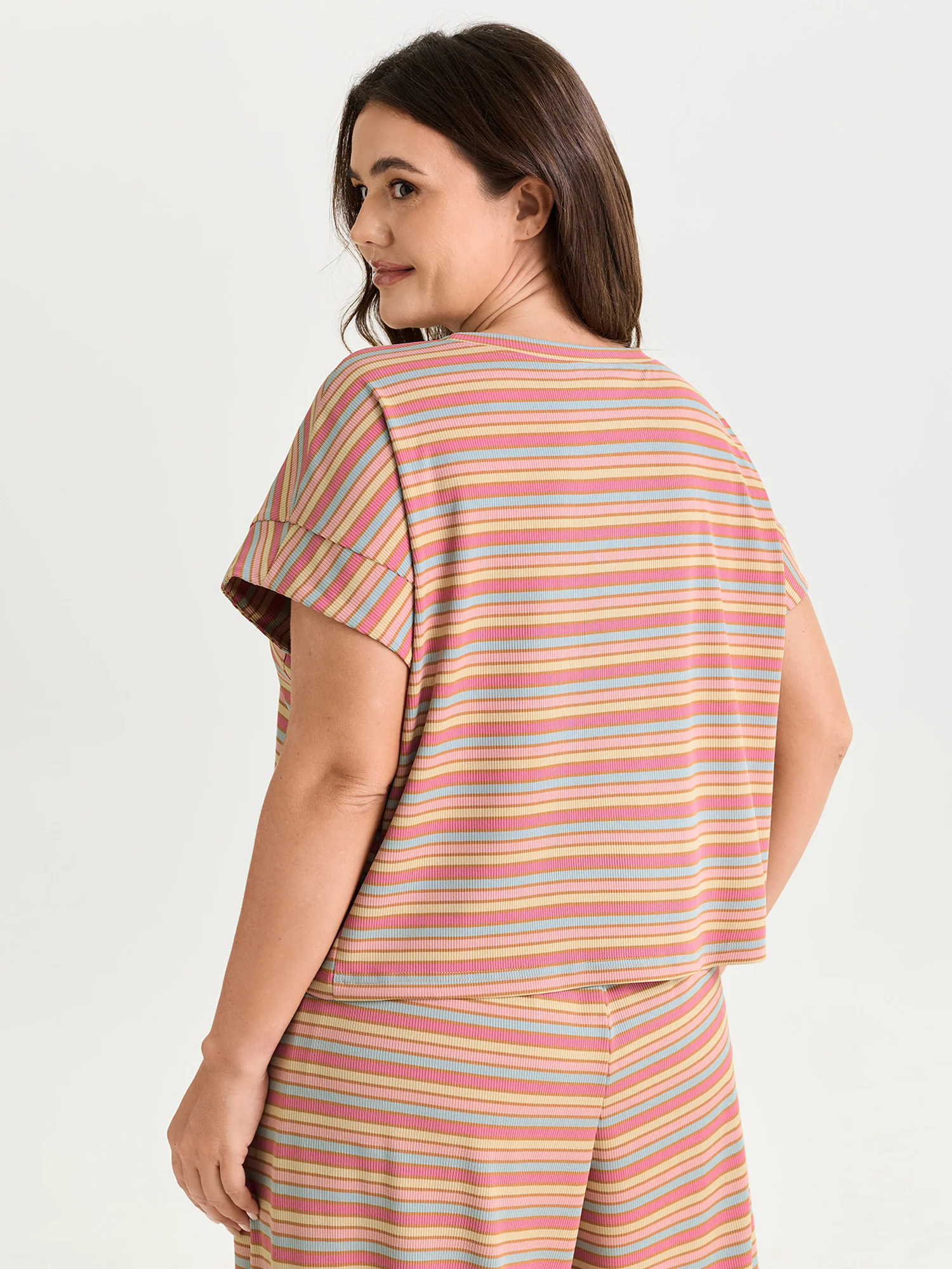 Striped Print Relaxed-Fit T-Shirt - Image 5