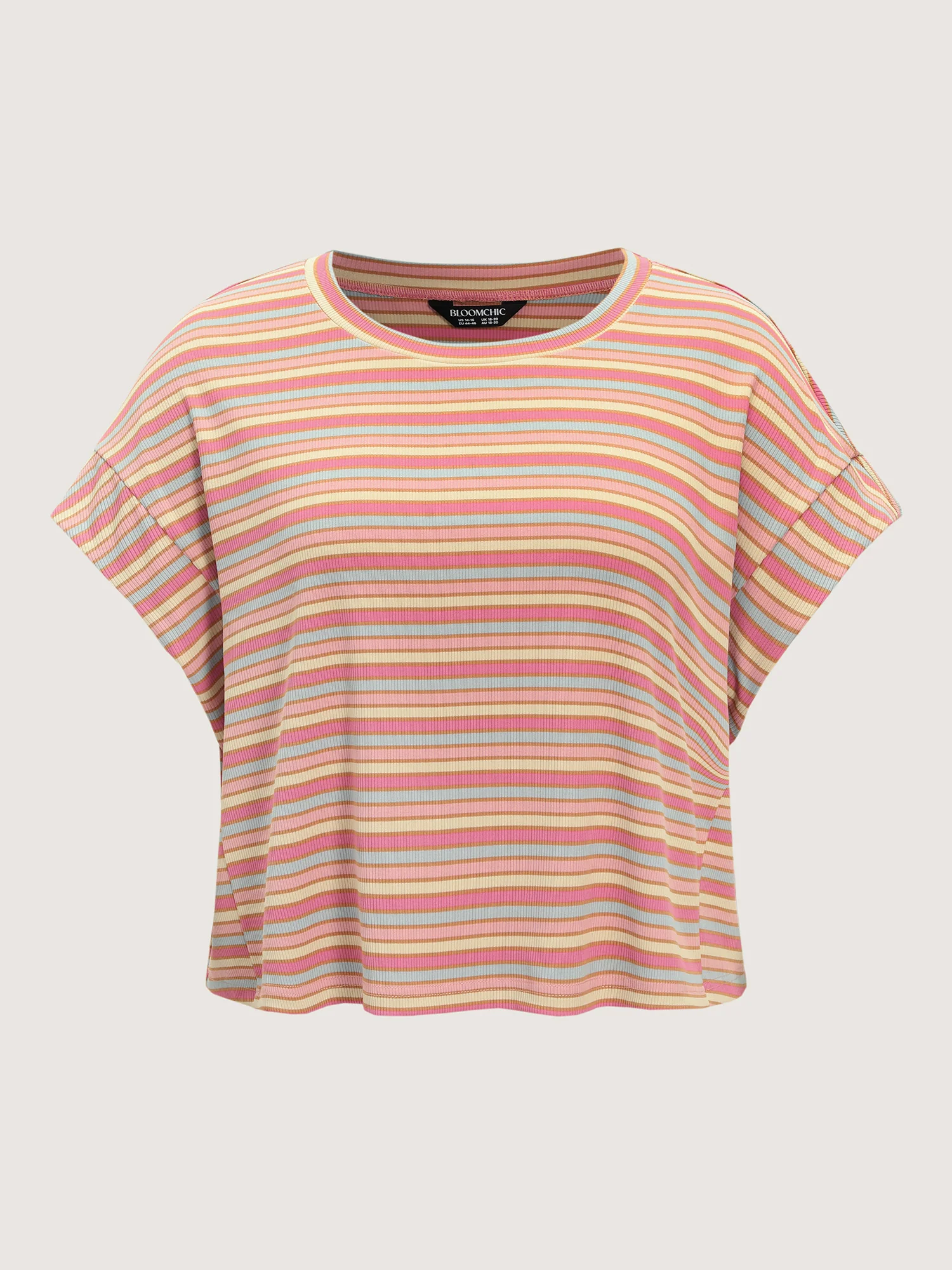 Striped Print Relaxed-Fit T-Shirt - Image 8