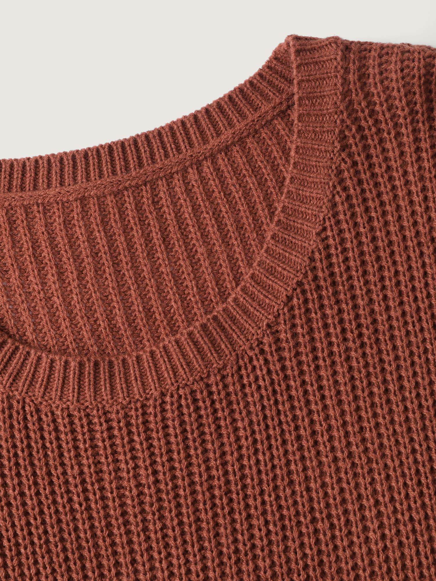 Striped Print Textured Drop Shoulder Pullover - Image 6