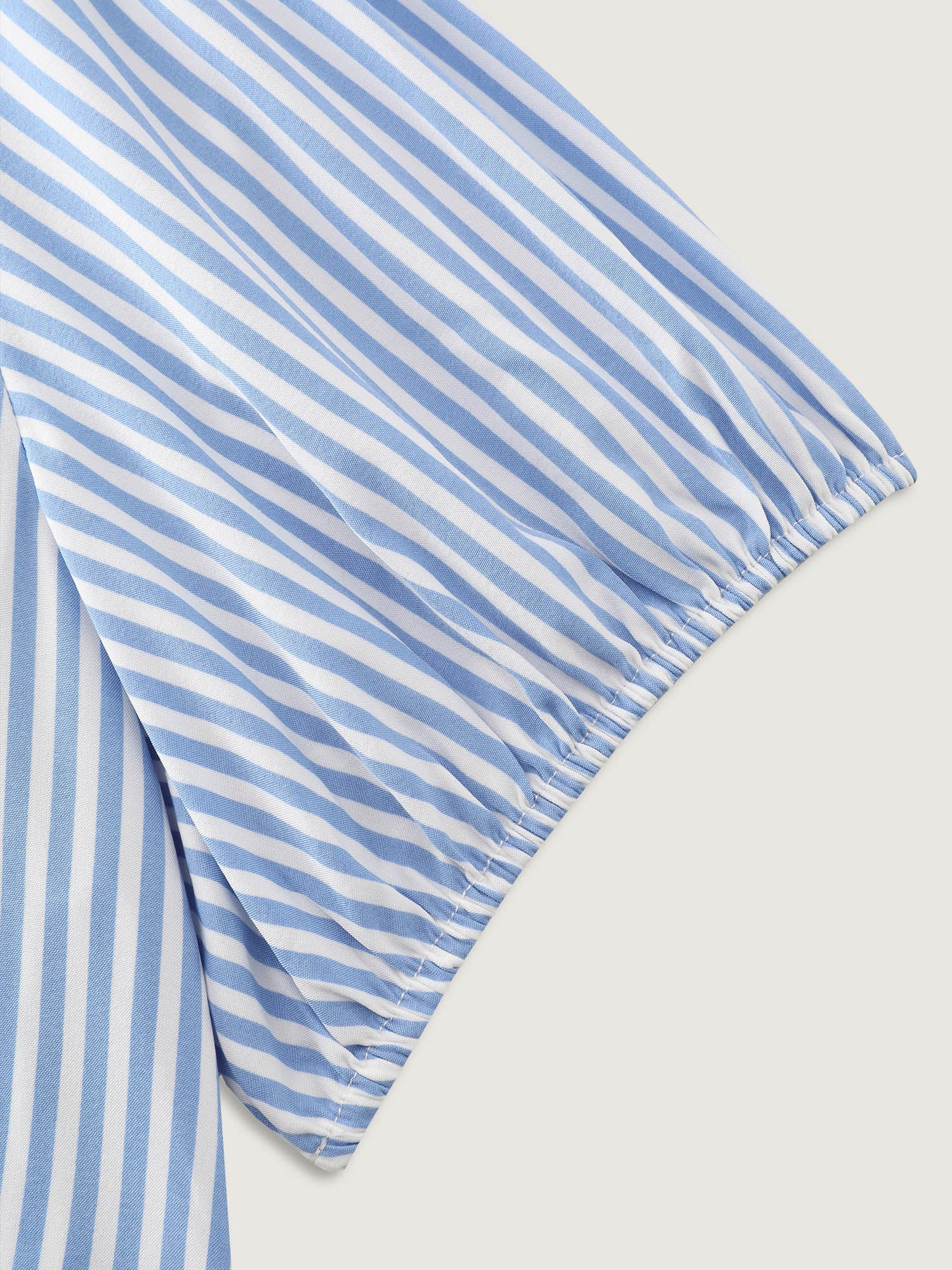 Striped Print Tie-Front Blouse - Image 6