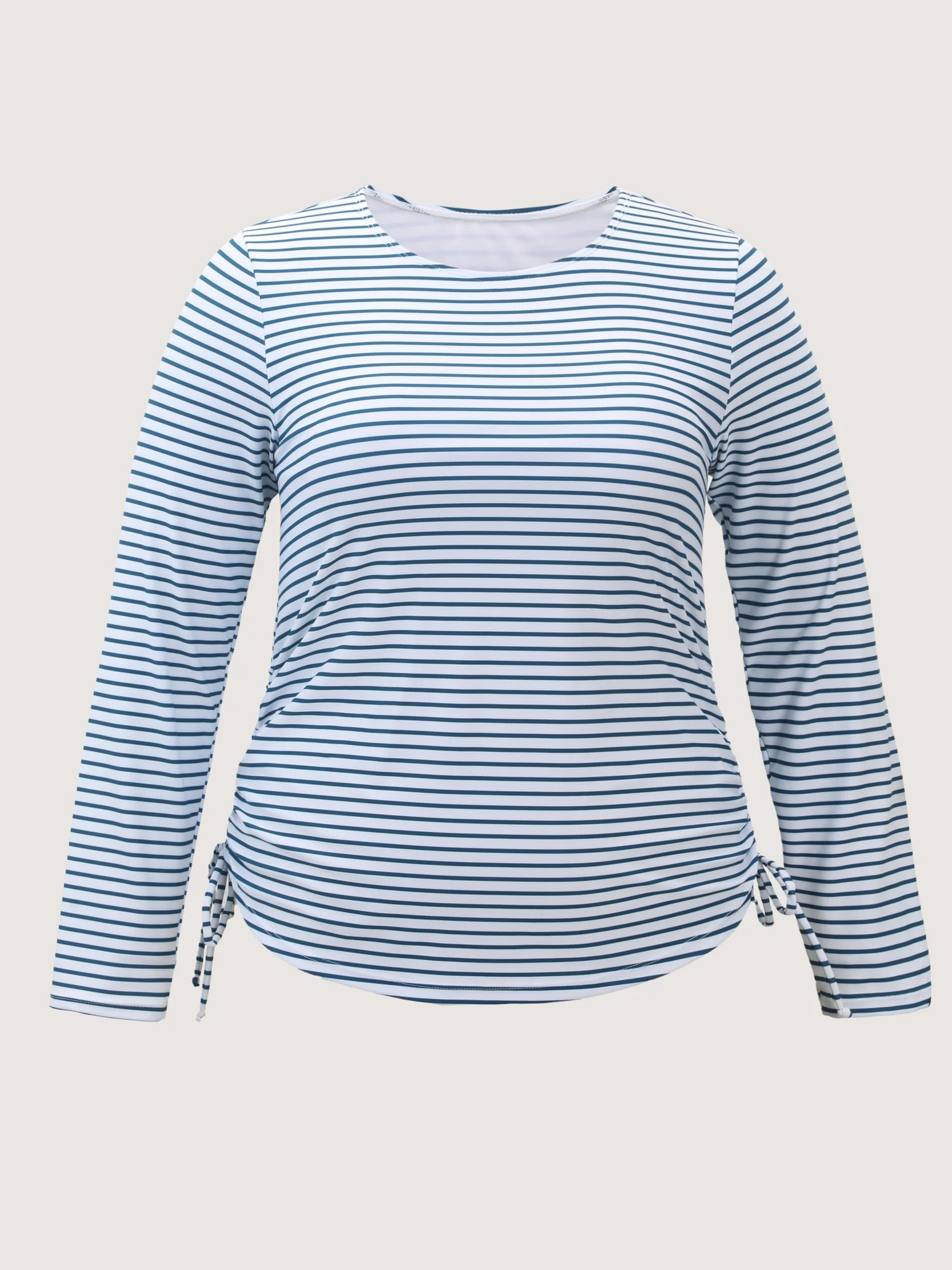 Striped Print UPF 50+ Protection Swim Top - Image 7