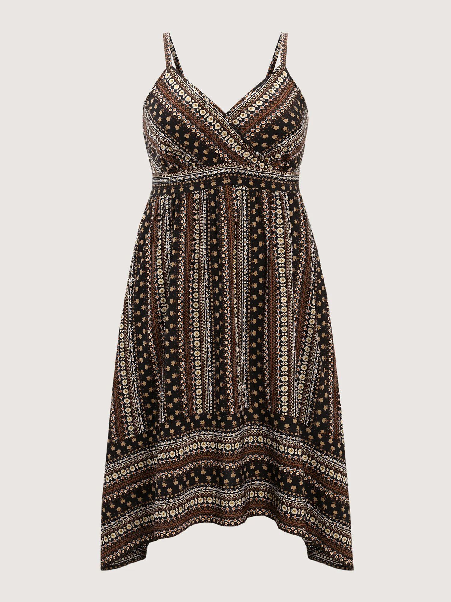 Striped Print V-Neck High-Low Maxi Dress - Image 7