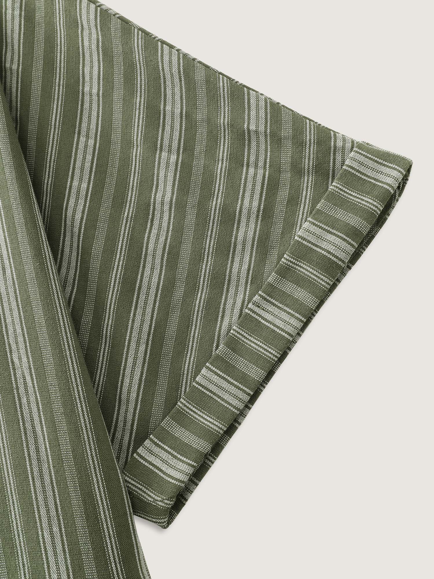 Striped Print V-Neck Midi Dress - Image 6