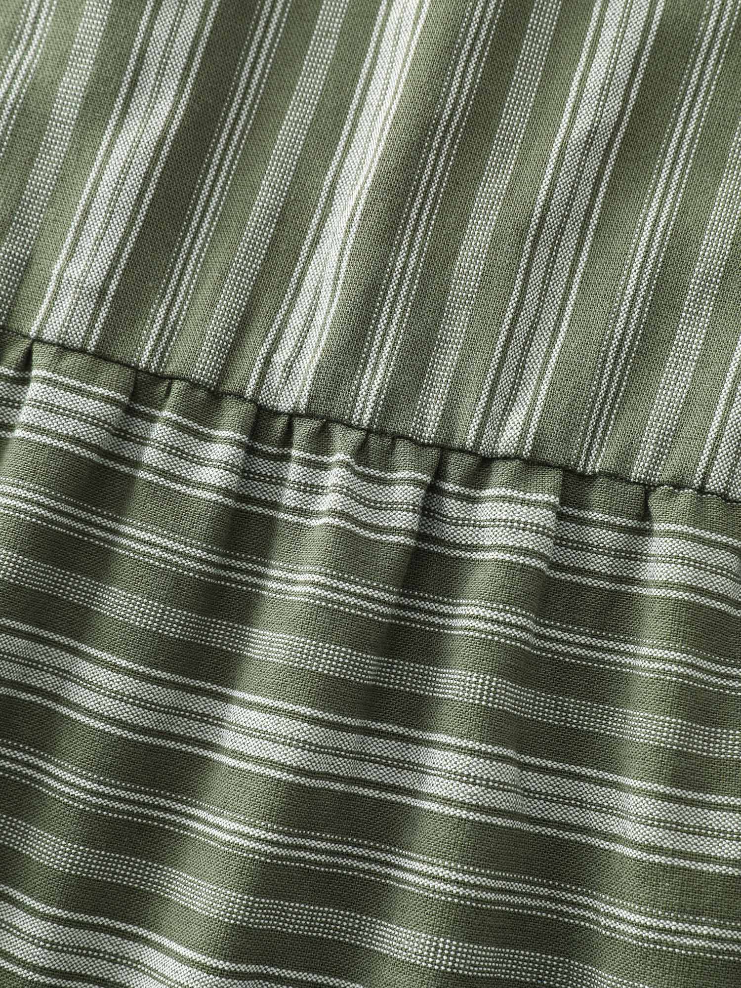 Striped Print V-Neck Midi Dress - Image 7