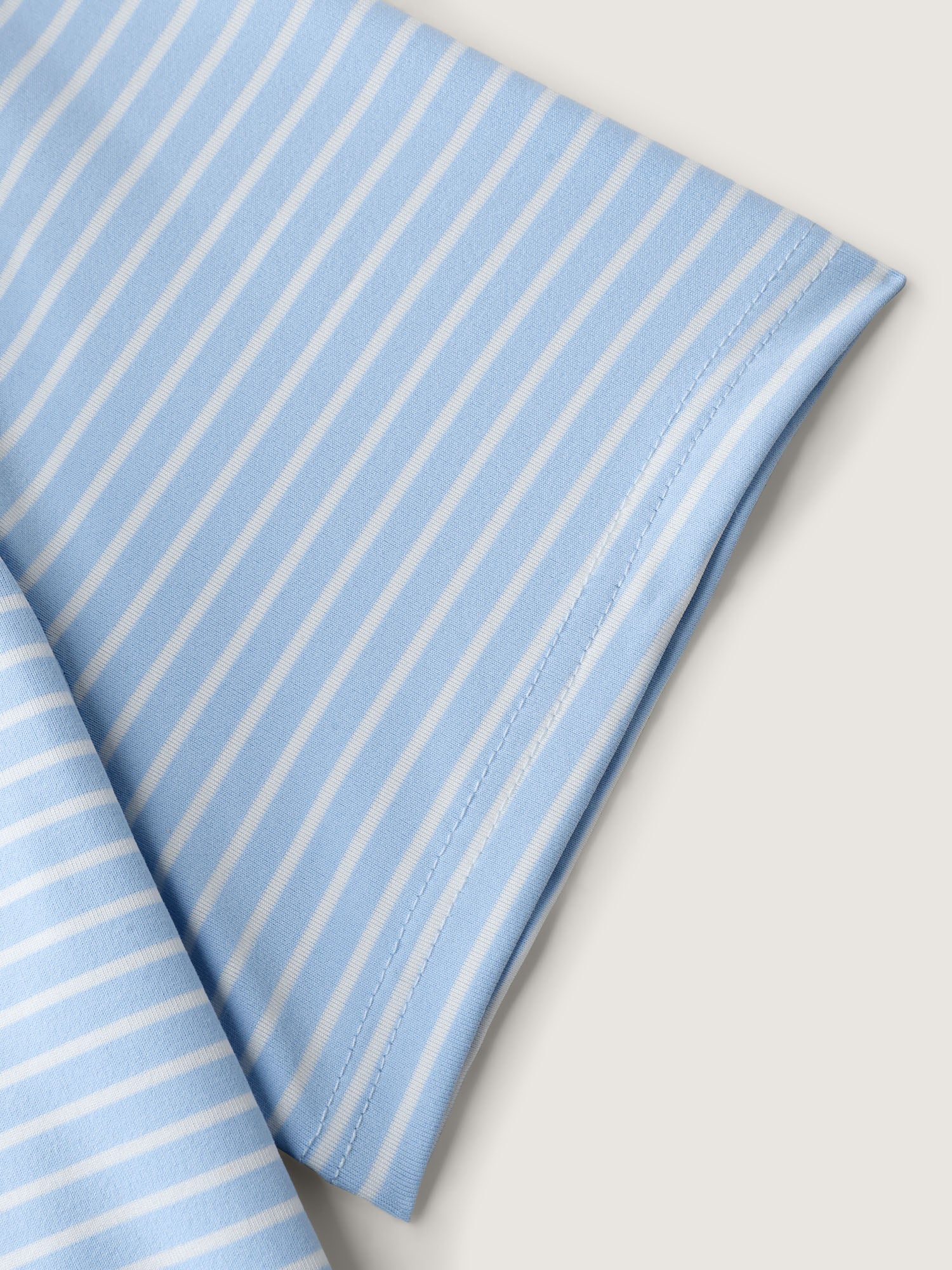 Striped Ribbed Fitted Crew Neck T-Shirt - Image 6