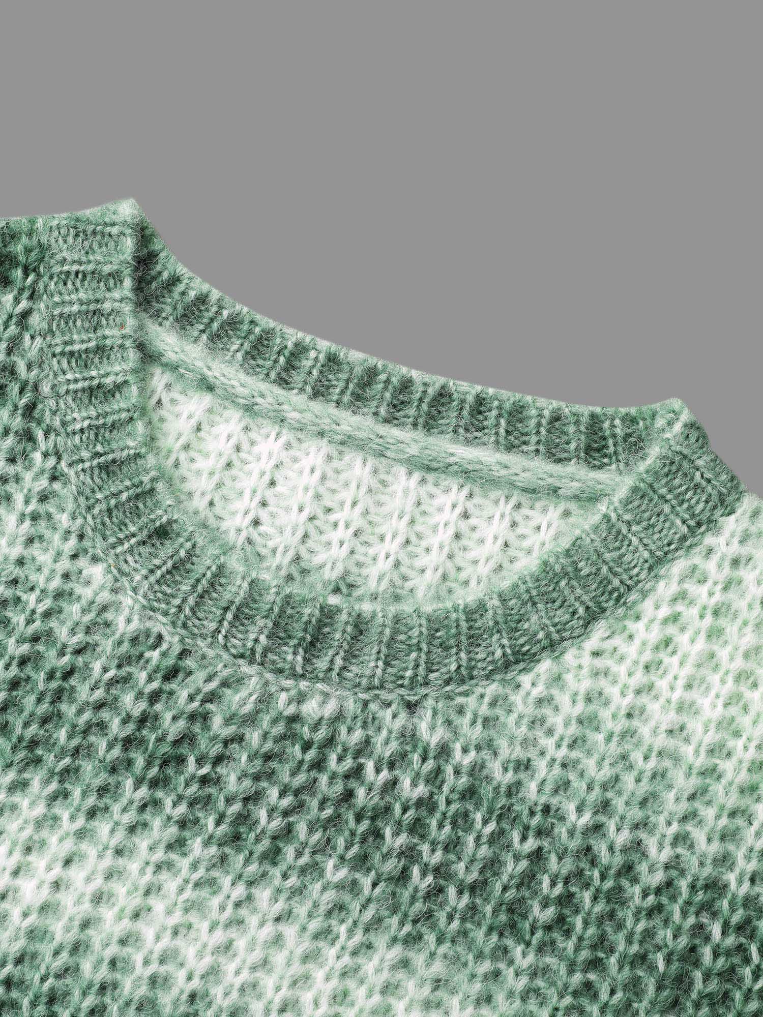 Striped Ribbed Knit Drop Shoulder Pullover - Image 6