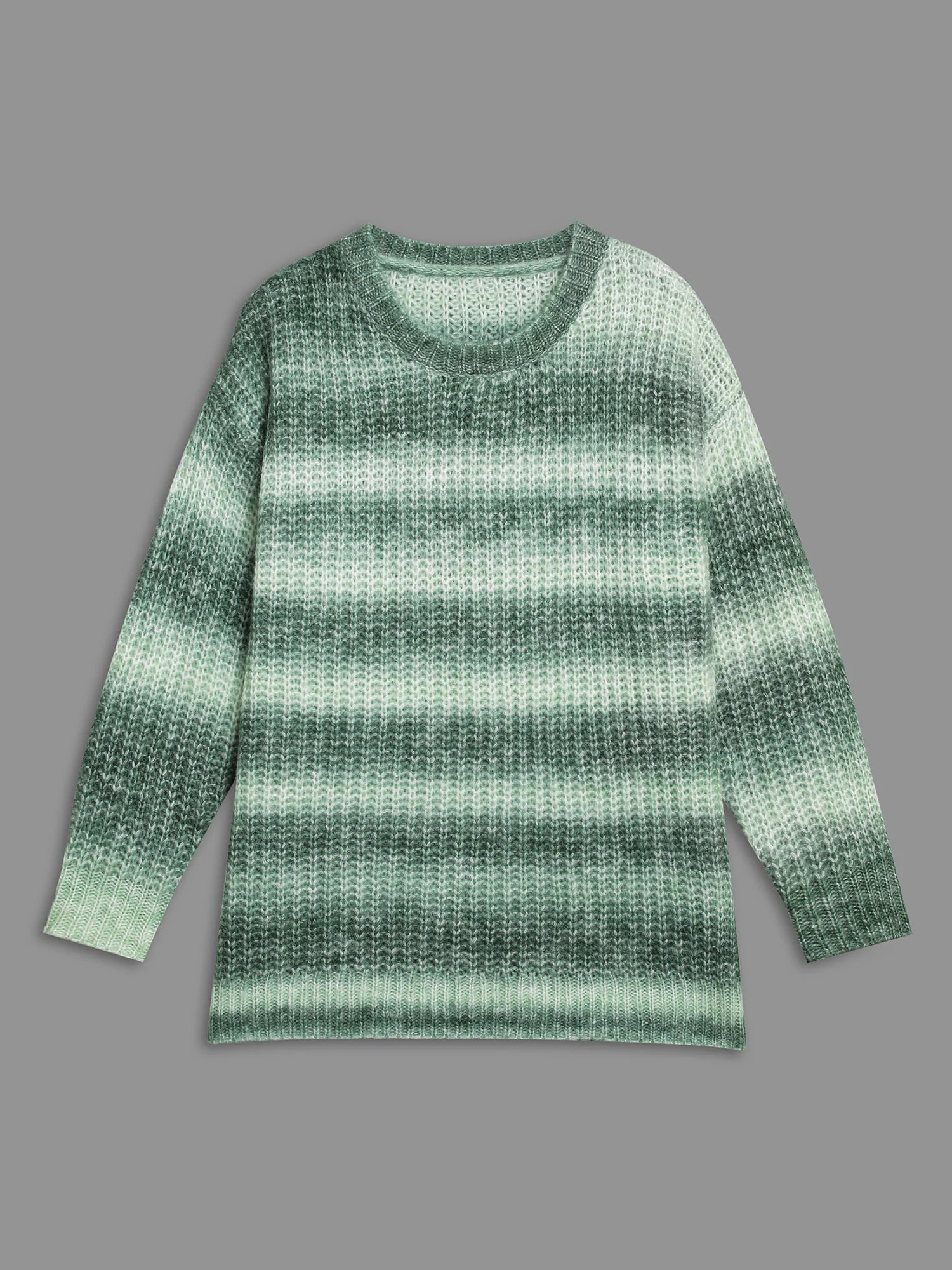 Striped Ribbed Knit Drop Shoulder Pullover - Image 8