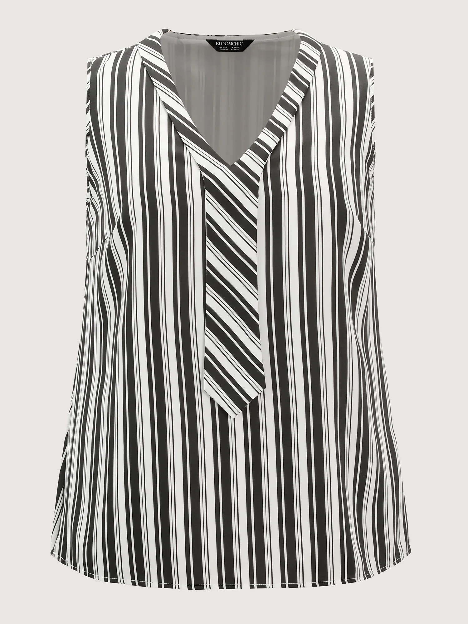 Striped Ribbon Neckline Tank Top - Image 7