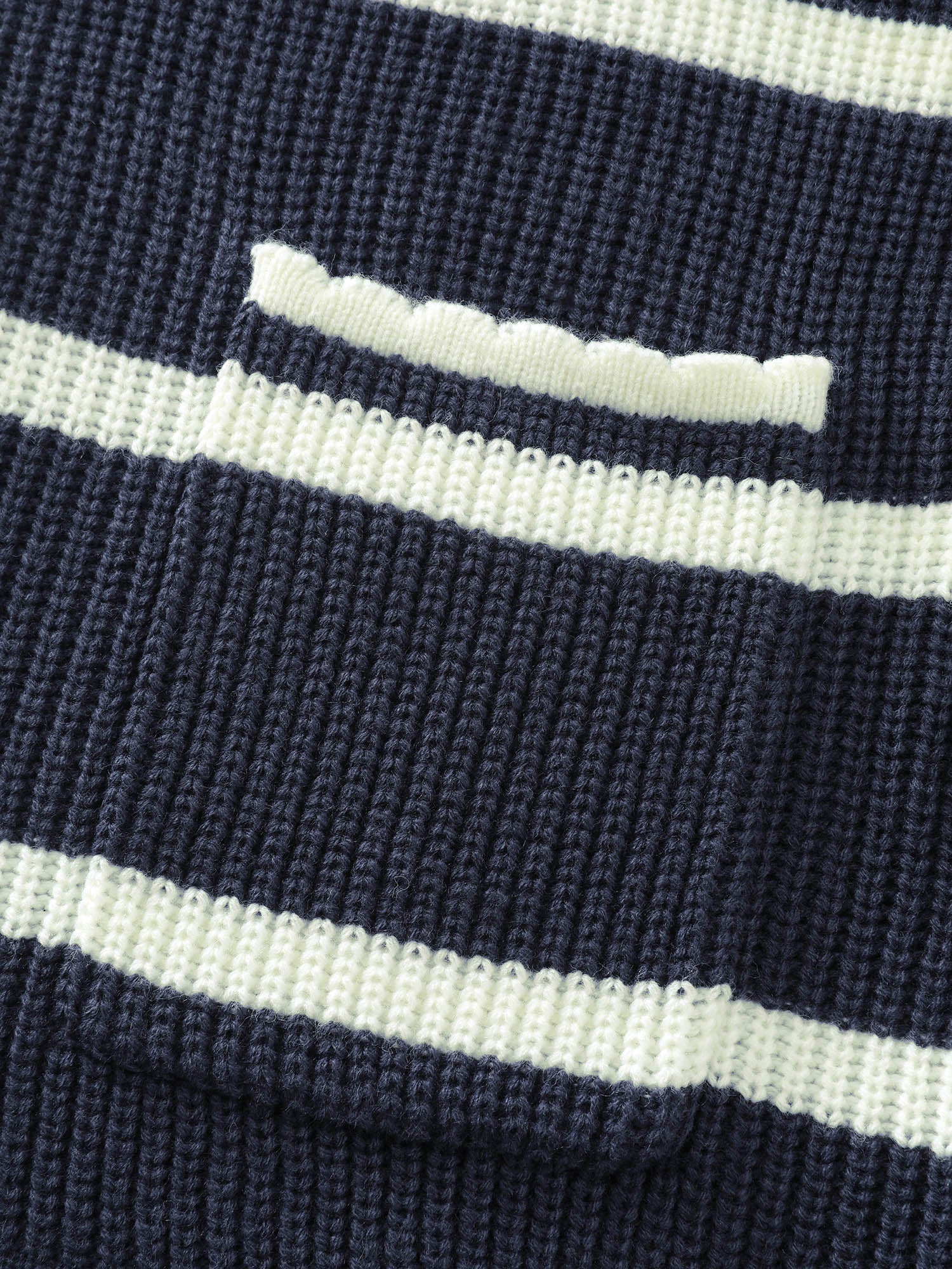 Striped Sailor Collar Pockets Knit Cardigan - Image 6