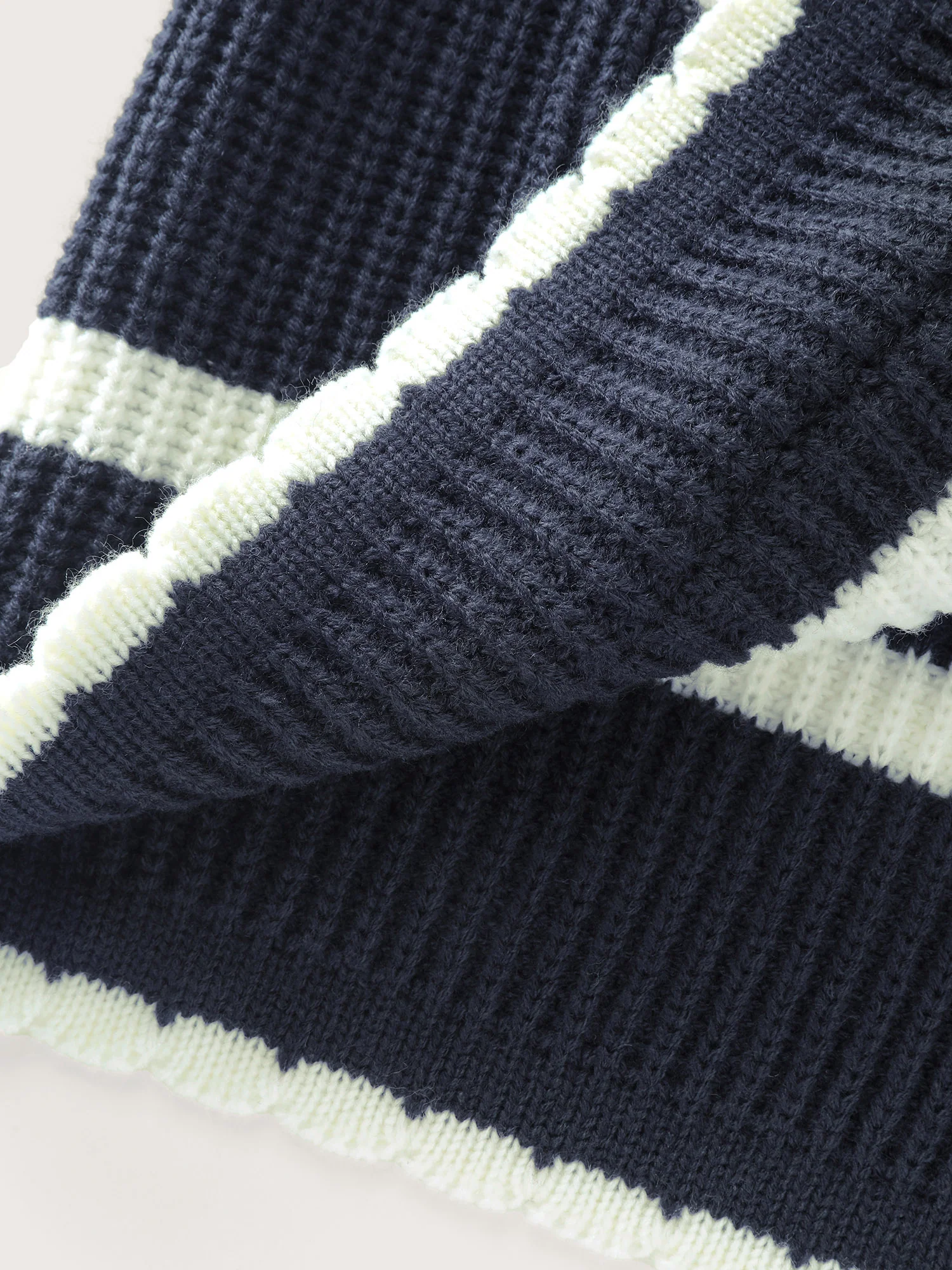 Striped Sailor Collar Pockets Knit Cardigan - Image 7