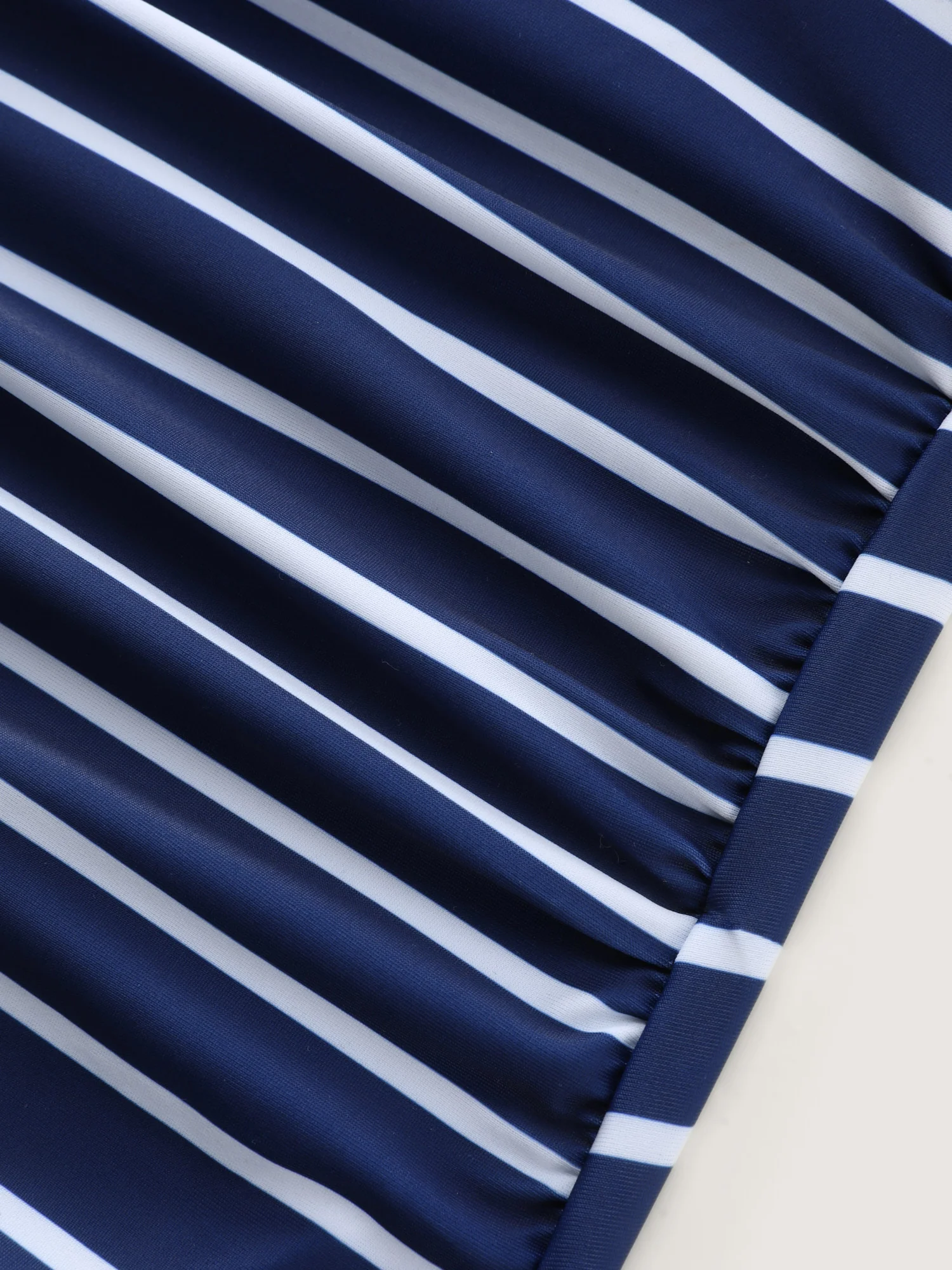Striped Shrink Pleat One-Piece Swimsuit - Image 5