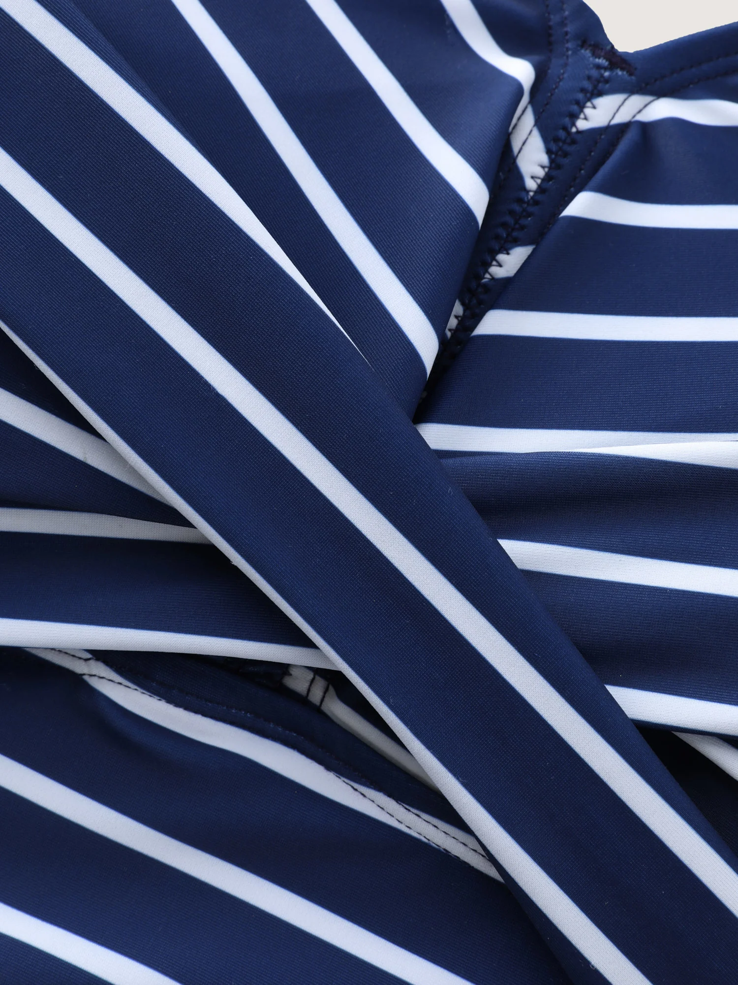 Striped Shrink Pleat One-Piece Swimsuit - Image 6