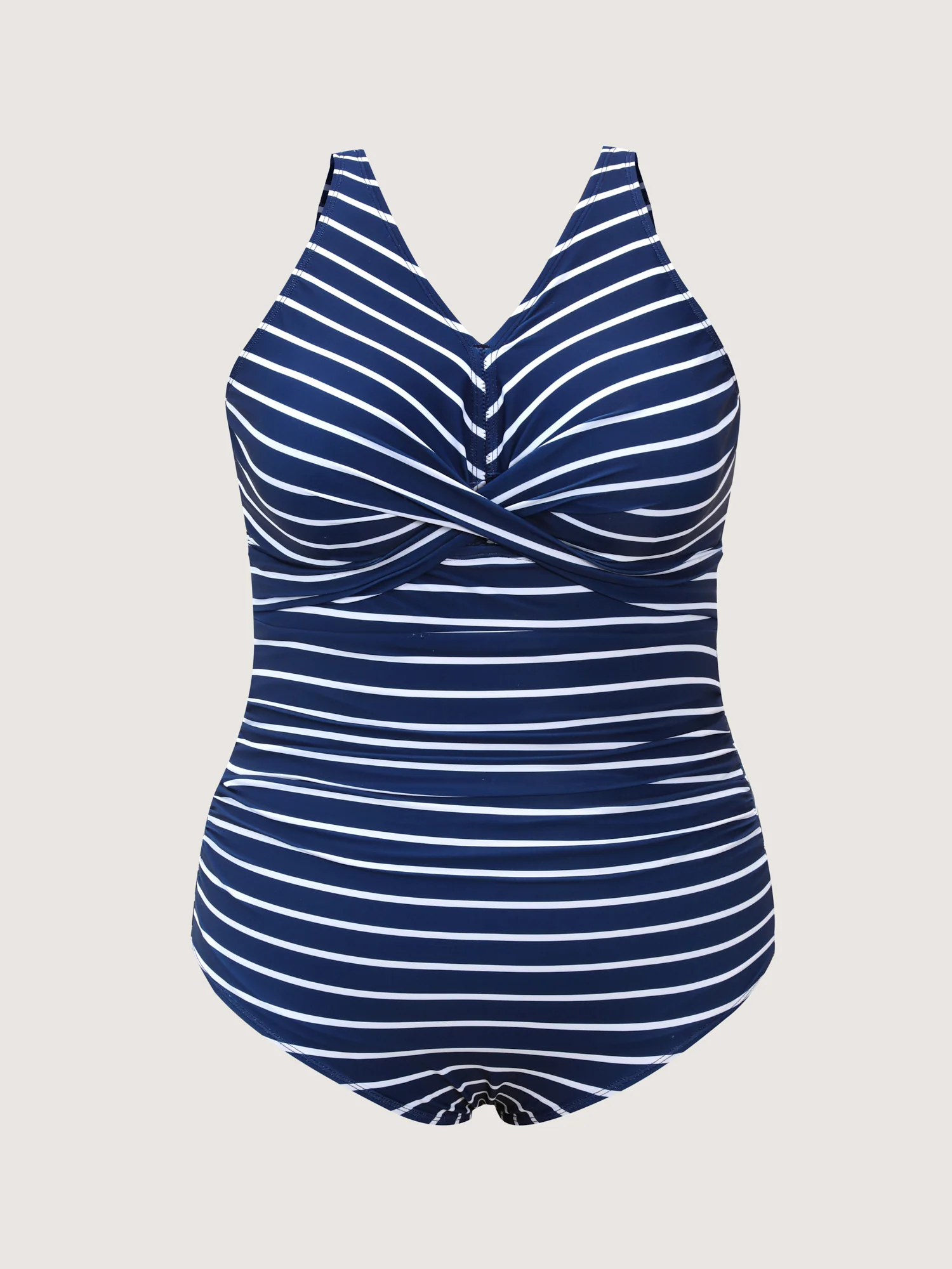 Striped Shrink Pleat One-Piece Swimsuit - Image 7