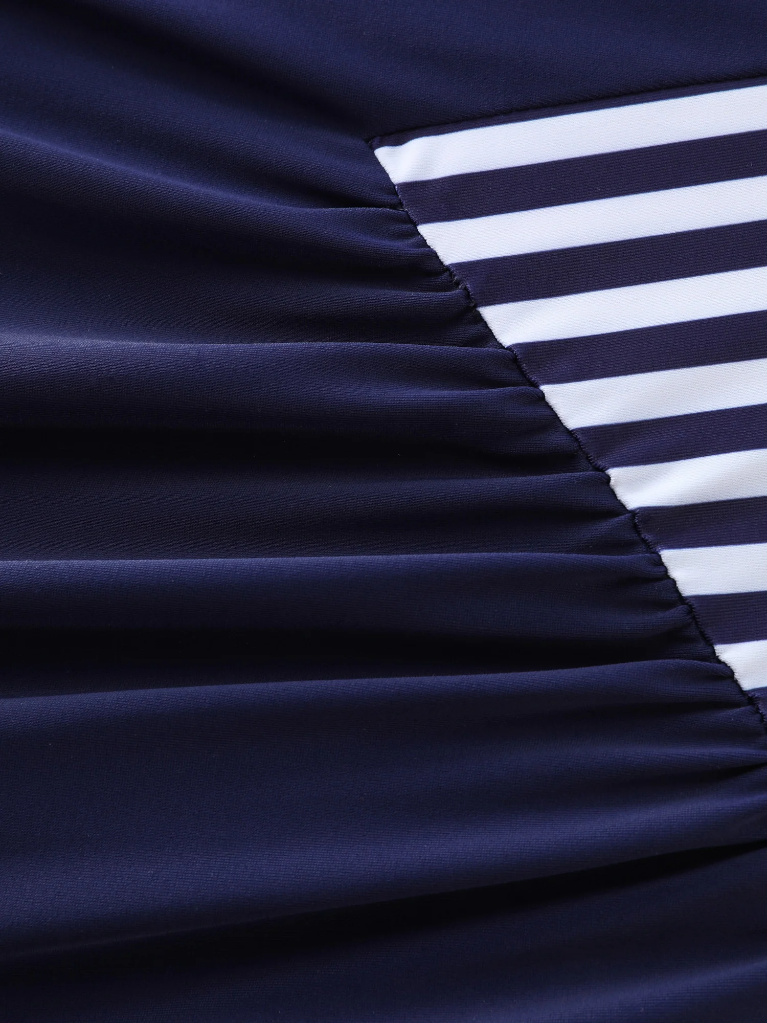 Striped Shrink Pleat Tummy-Control One-Piece Swimsuit - Image 6