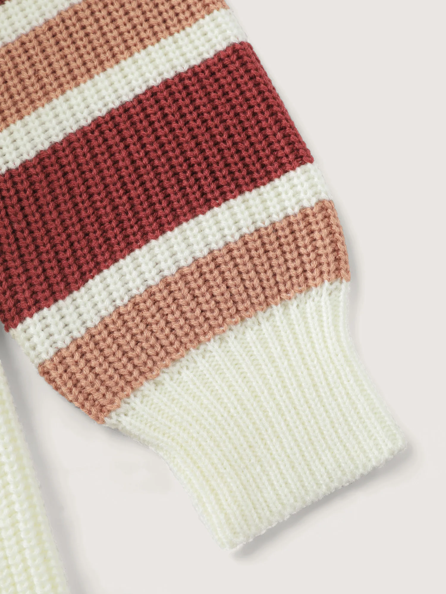 Striped Sleeve Button Neckline Pullover - Image 6