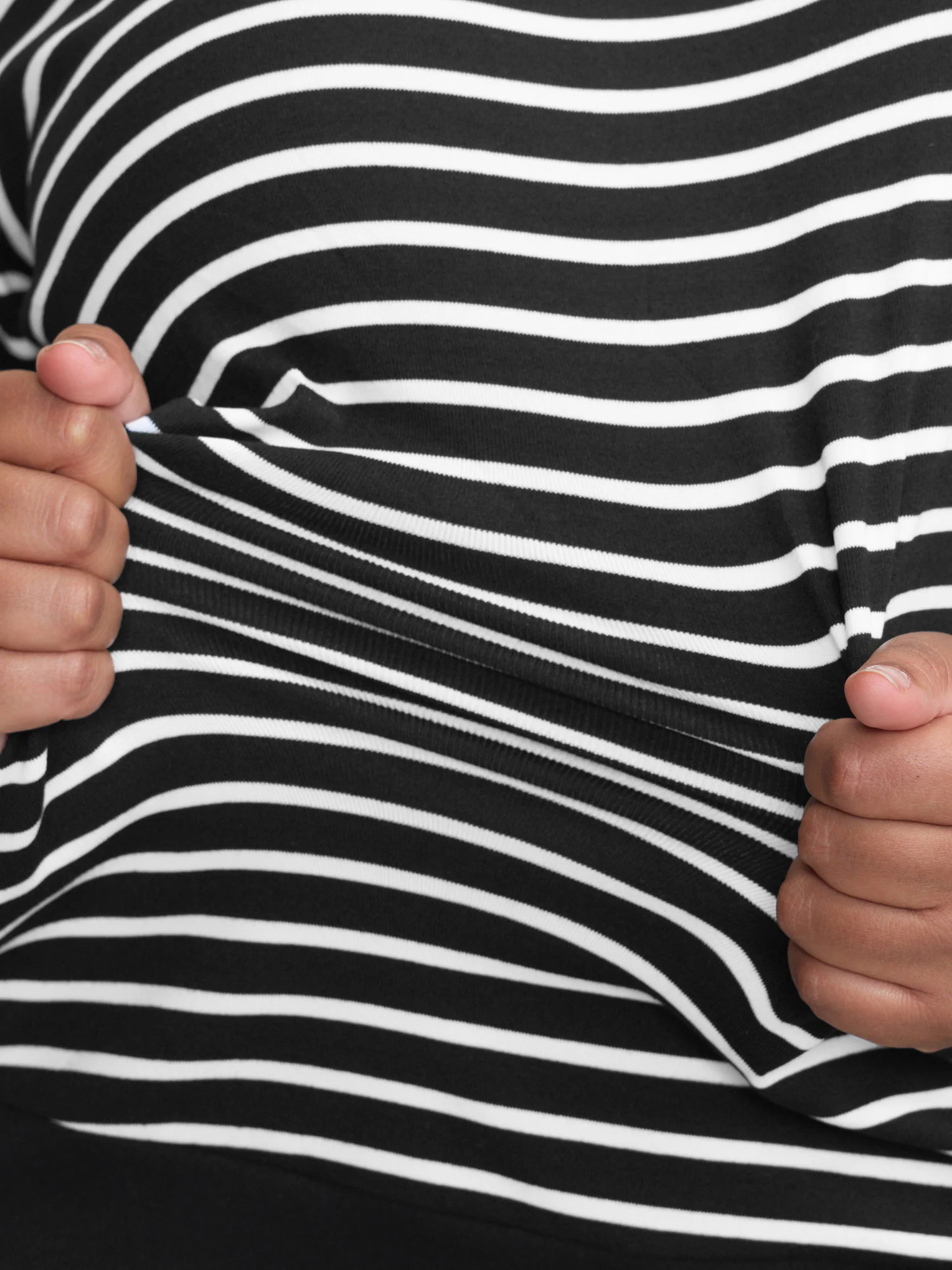 Striped Stretchy V-Neck Sweatshirt - Image 3